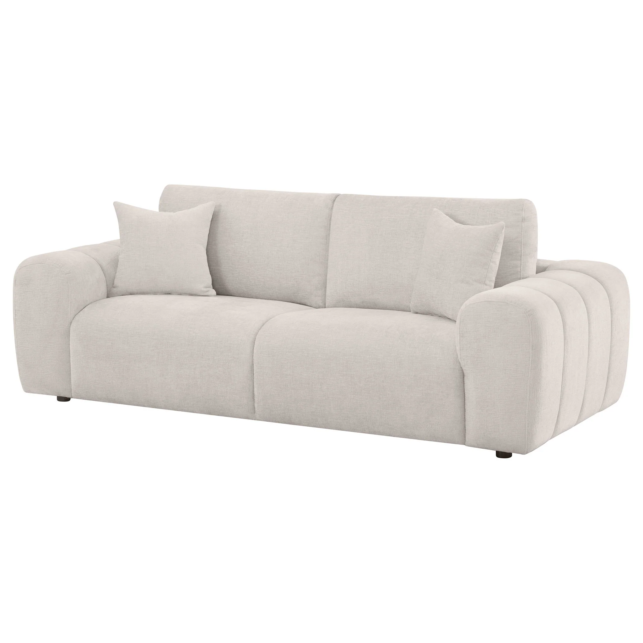 Burnett Chenille Upholstered Wide Arm Sofa Ivory - Image 4