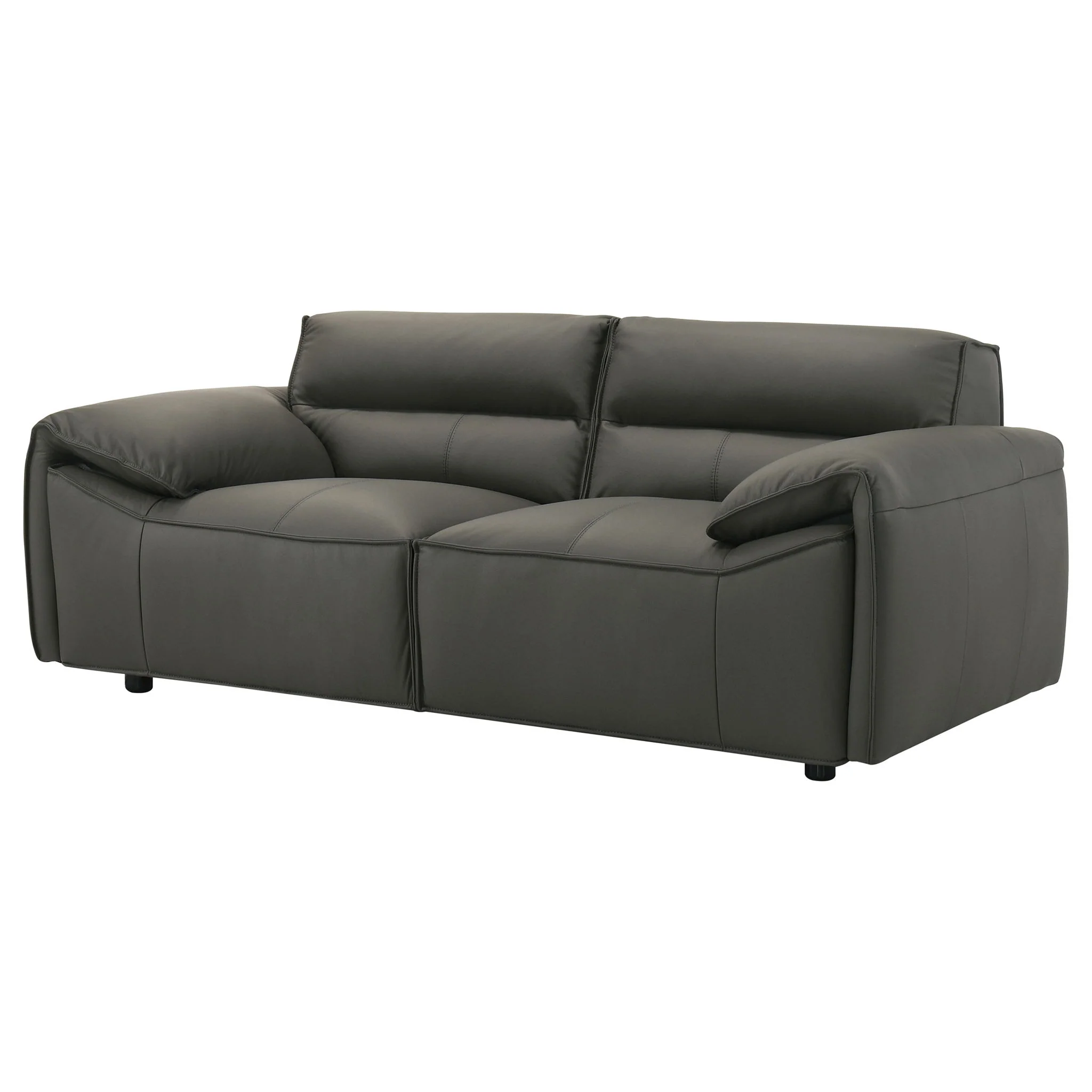 Buxton Top Grain Leather Upholstered Loveseat Graphite - Image 2
