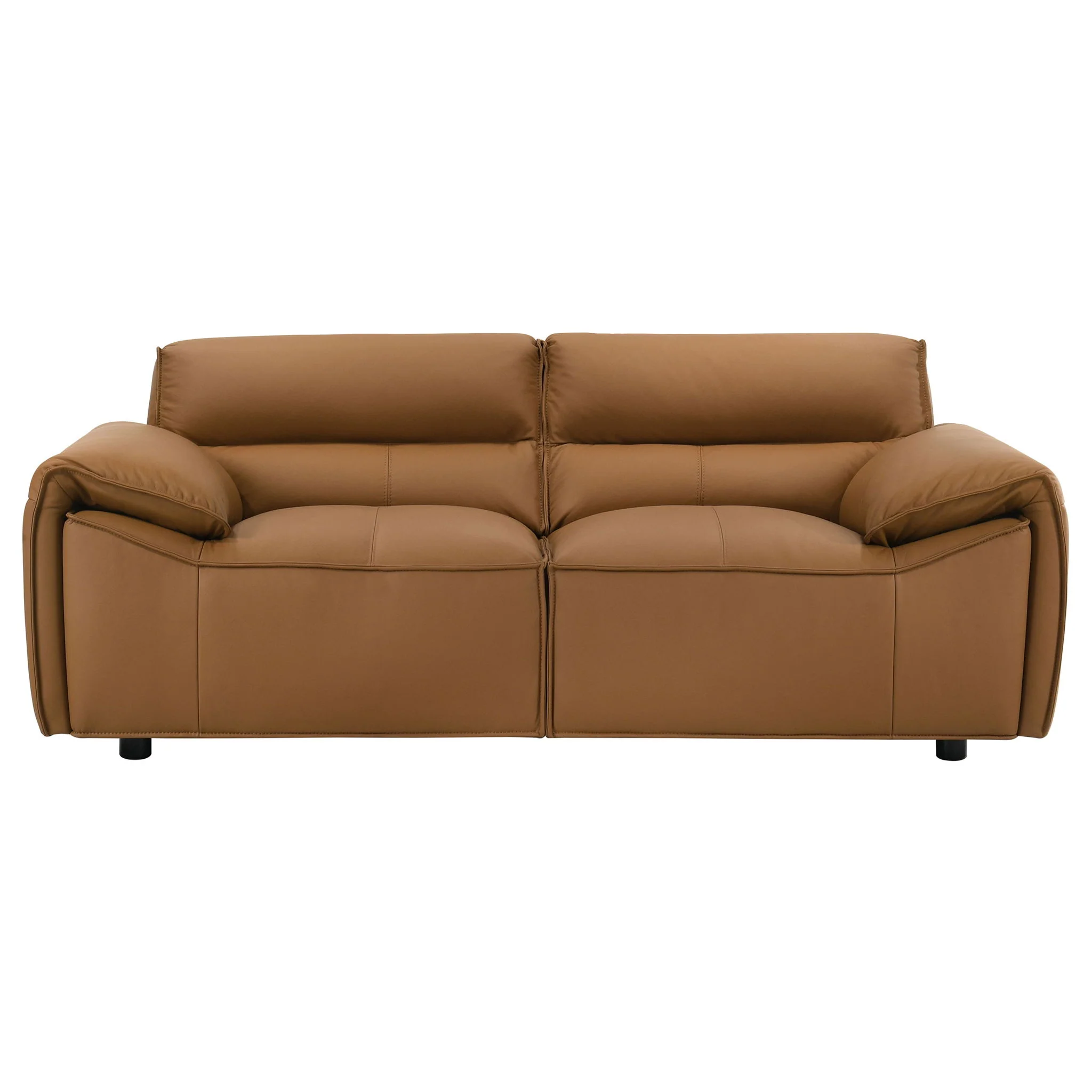 Buxton Top Grain Leather Upholstered Loveseat Orange - Image 4
