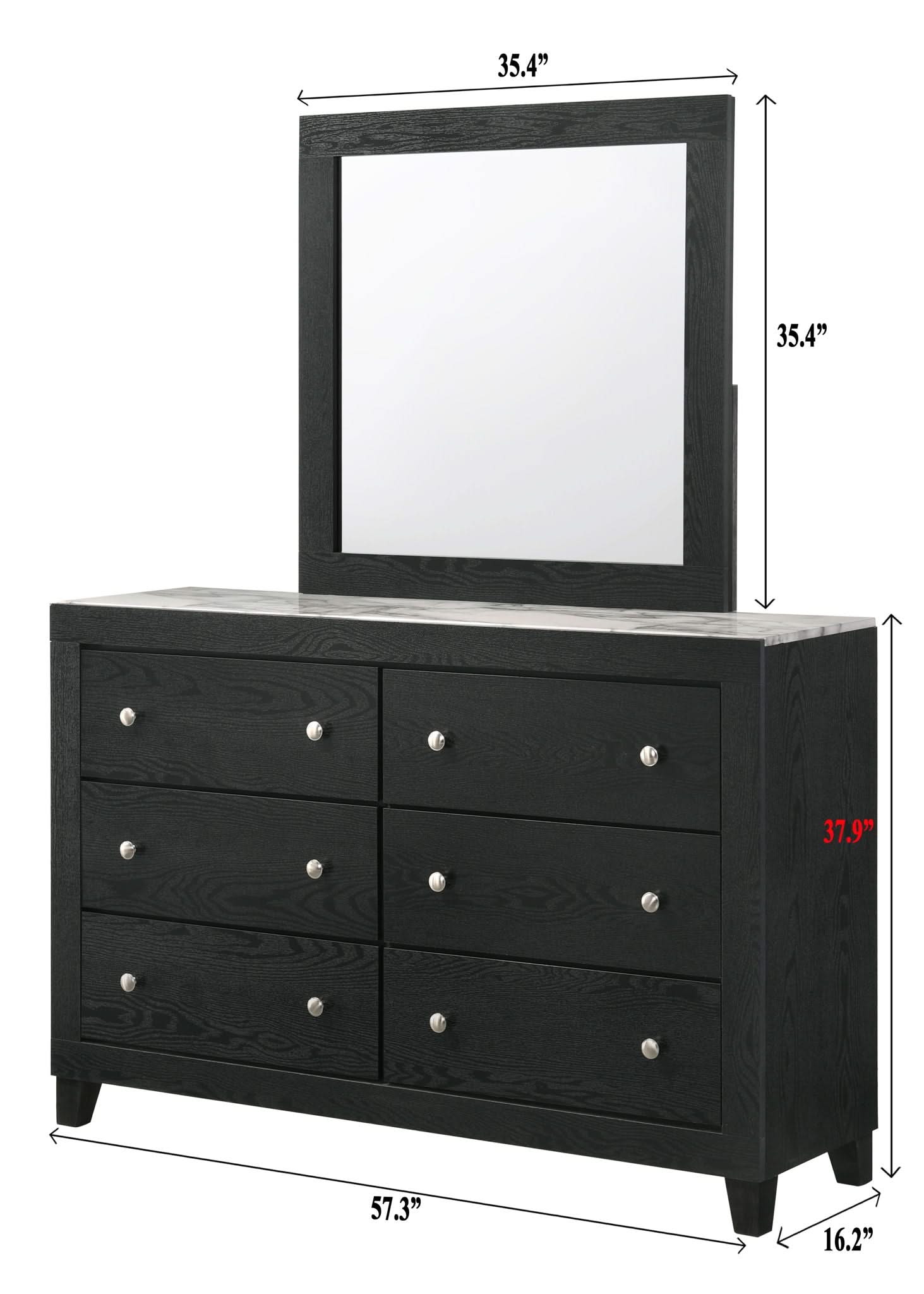 Cadence - Dresser & Mirror - Black - Image 2