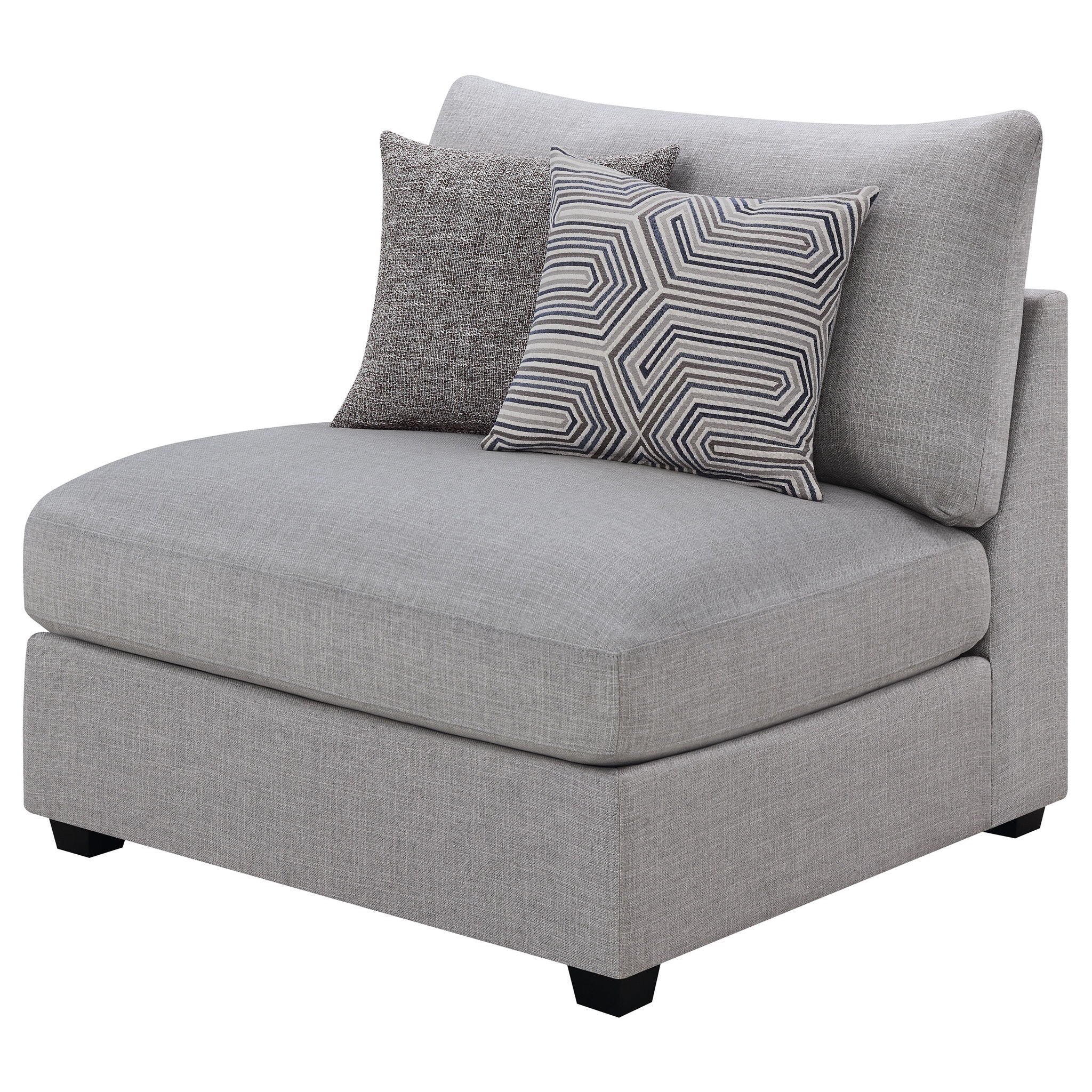 Cambria Upholstered Armless Chair Grey - Image 2