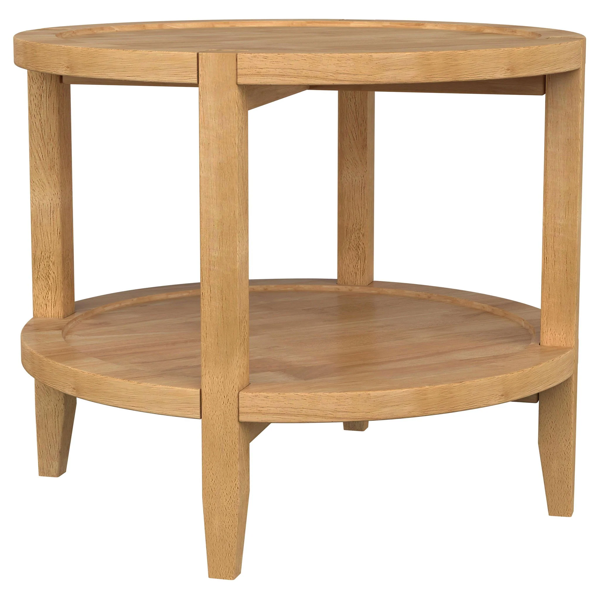 Camillo Round Solid Wood Side End Table Maple Brown - Image 4