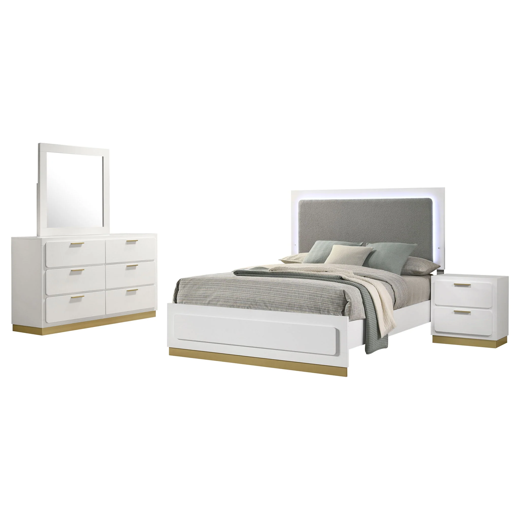 Caraway 4-piece California King Bedroom Set White - Image 3