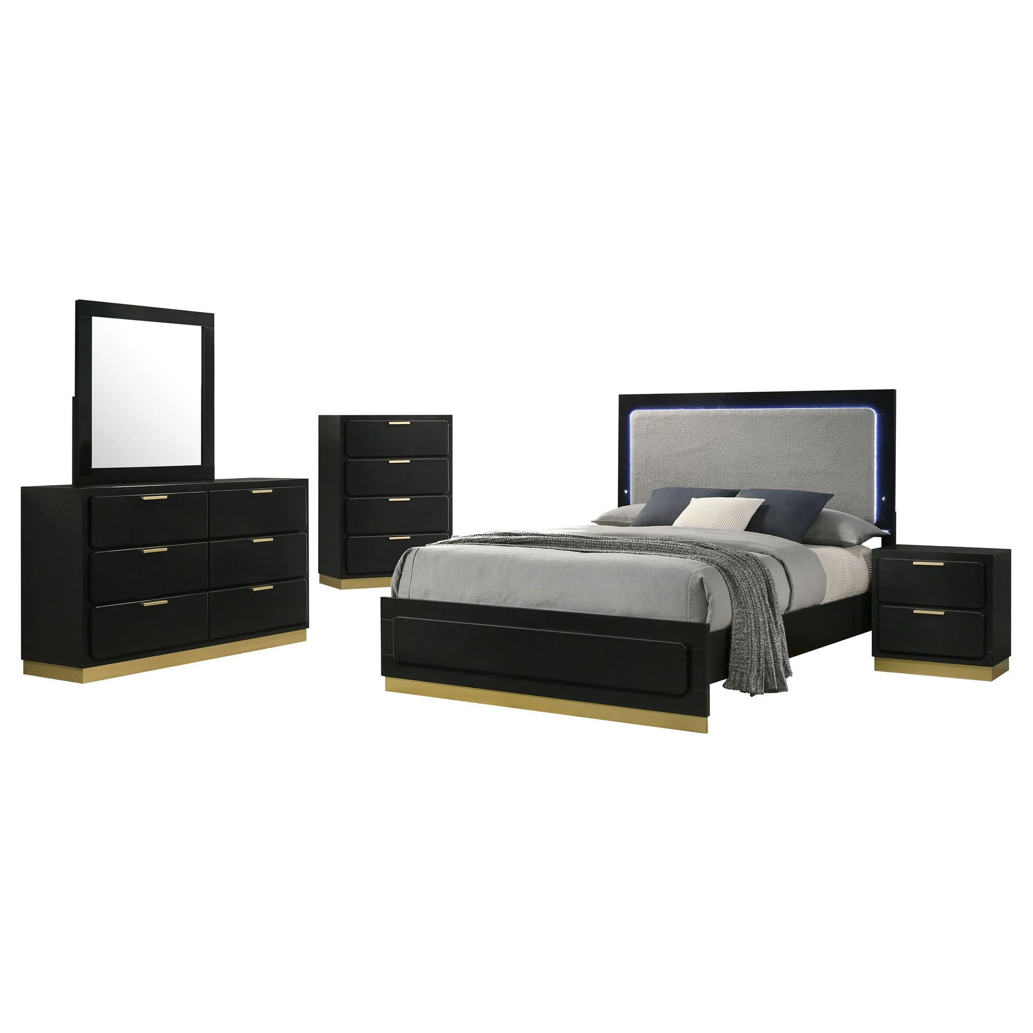 Caraway 5-piece Eastern King Bedroom Set Black - Image 3