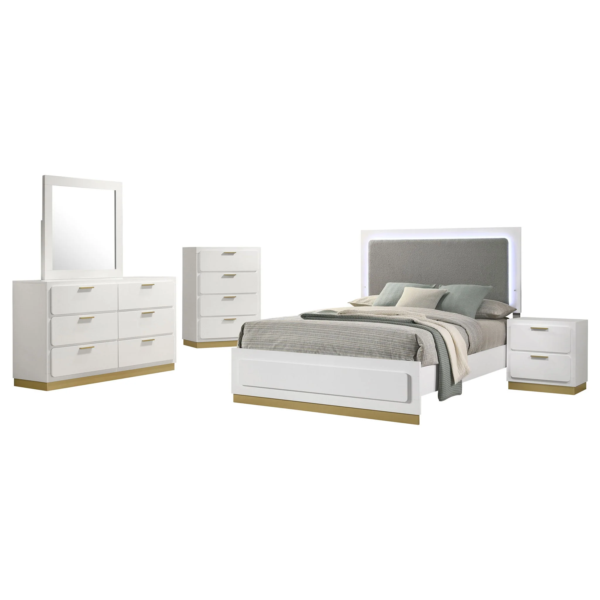 Caraway 5-piece Queen Bedroom Set White - Image 3