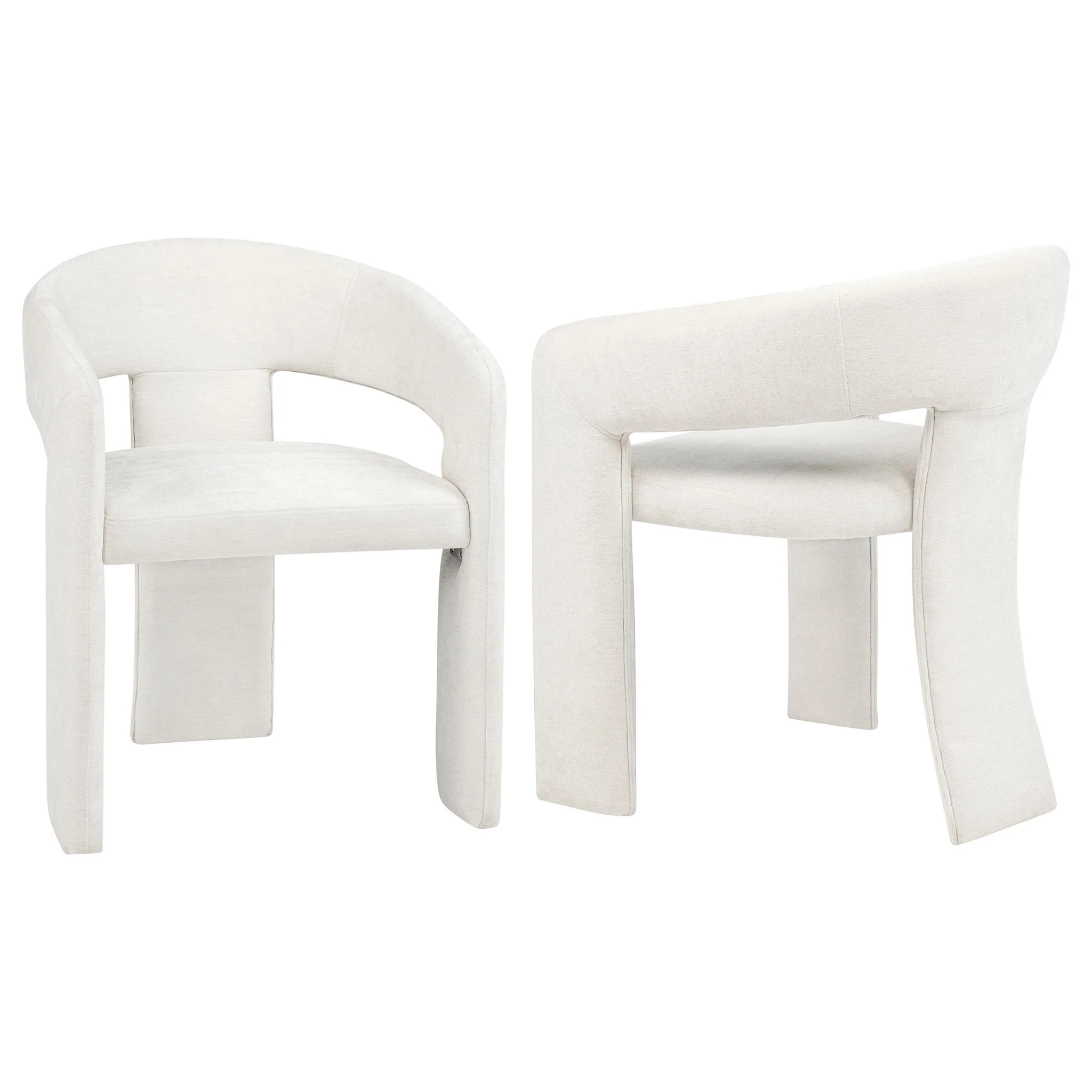 Carlow Upholstered Dining Arm Chair White (Set of 2)