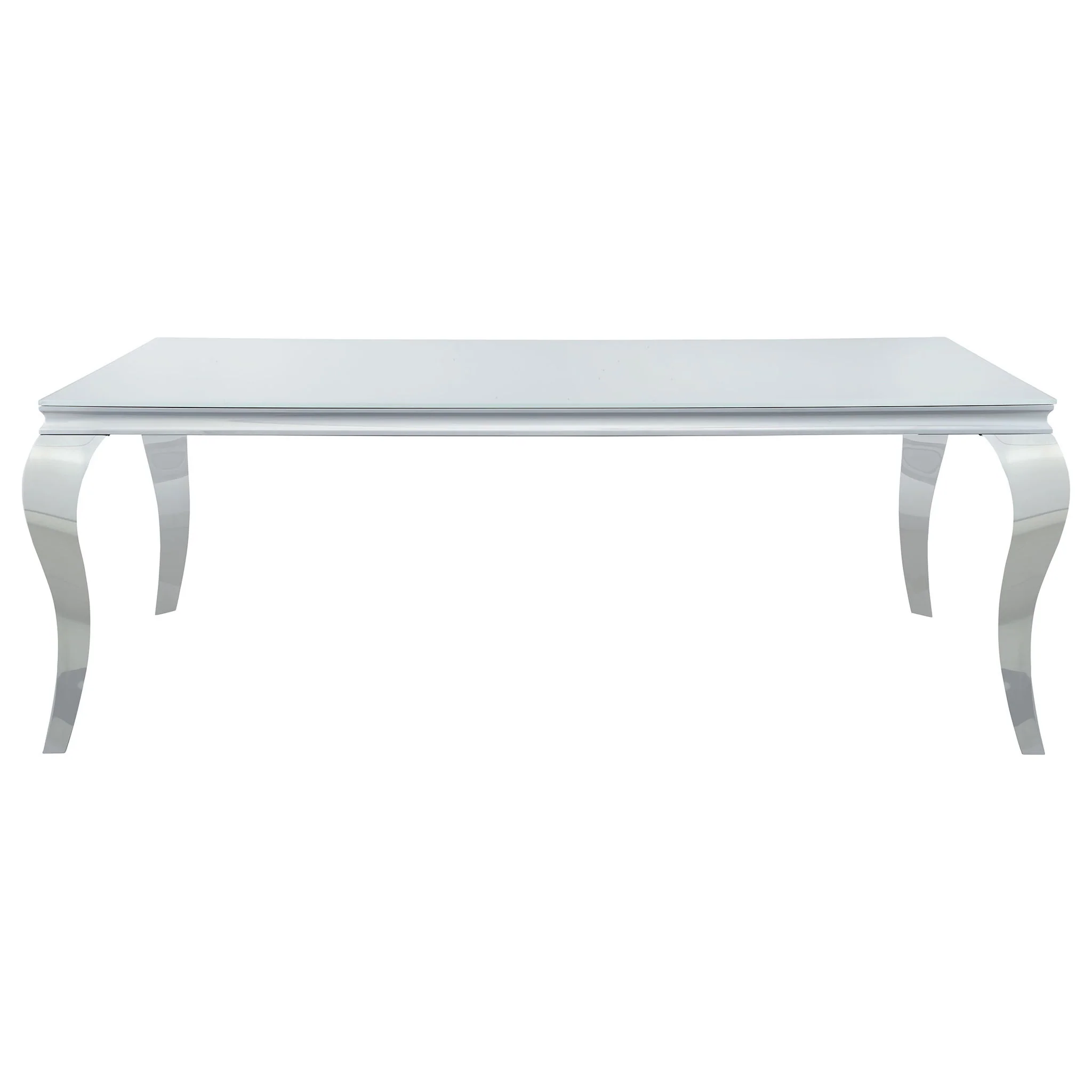 Carone Rectangular 81-inch Glass Top Dining Table White - Image 2