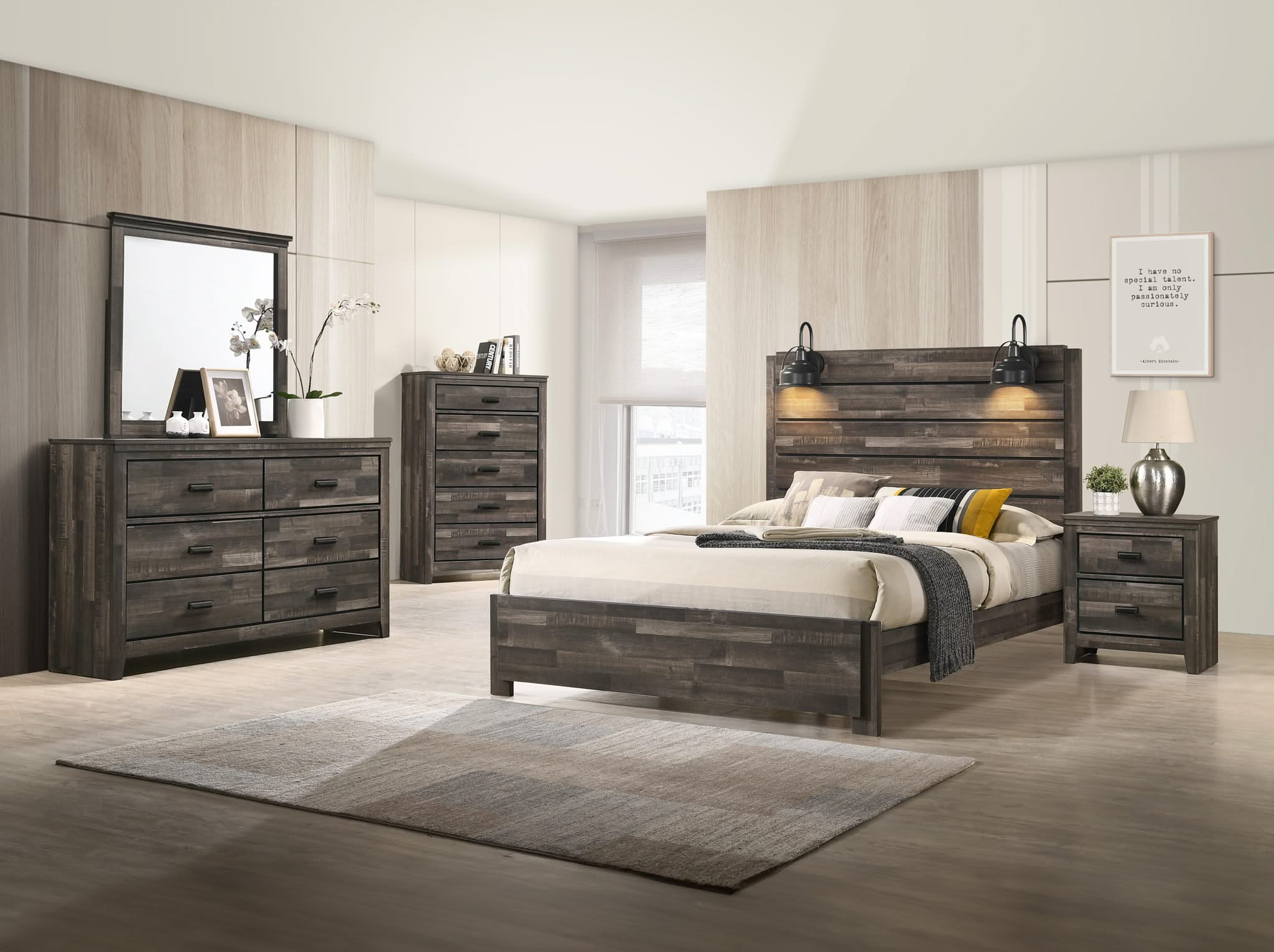 Carter - King 5 Piece Bedroom Set - Brown