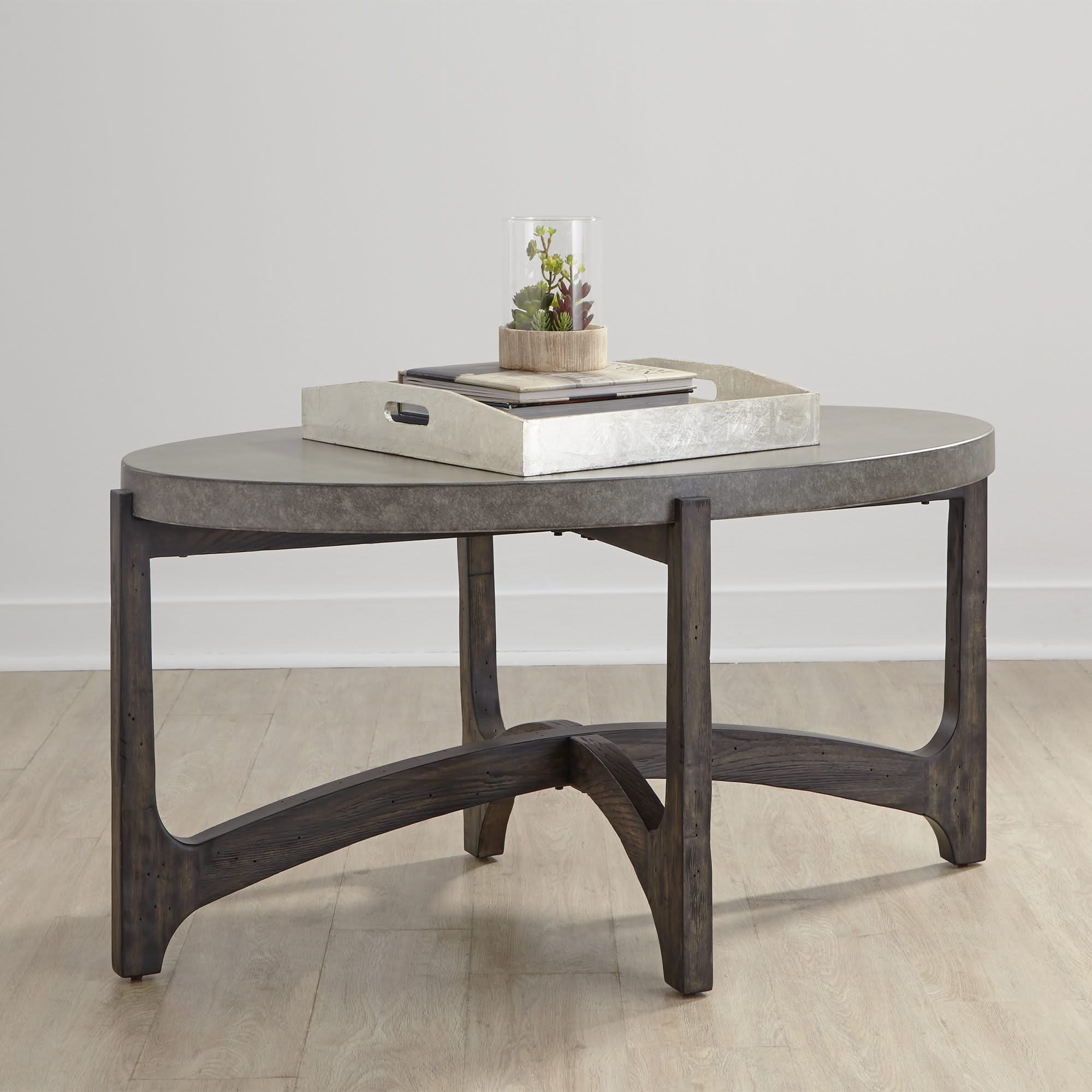 Cascade - Oval Cocktail Table - Wirebrush Rustic Brown - Image 3