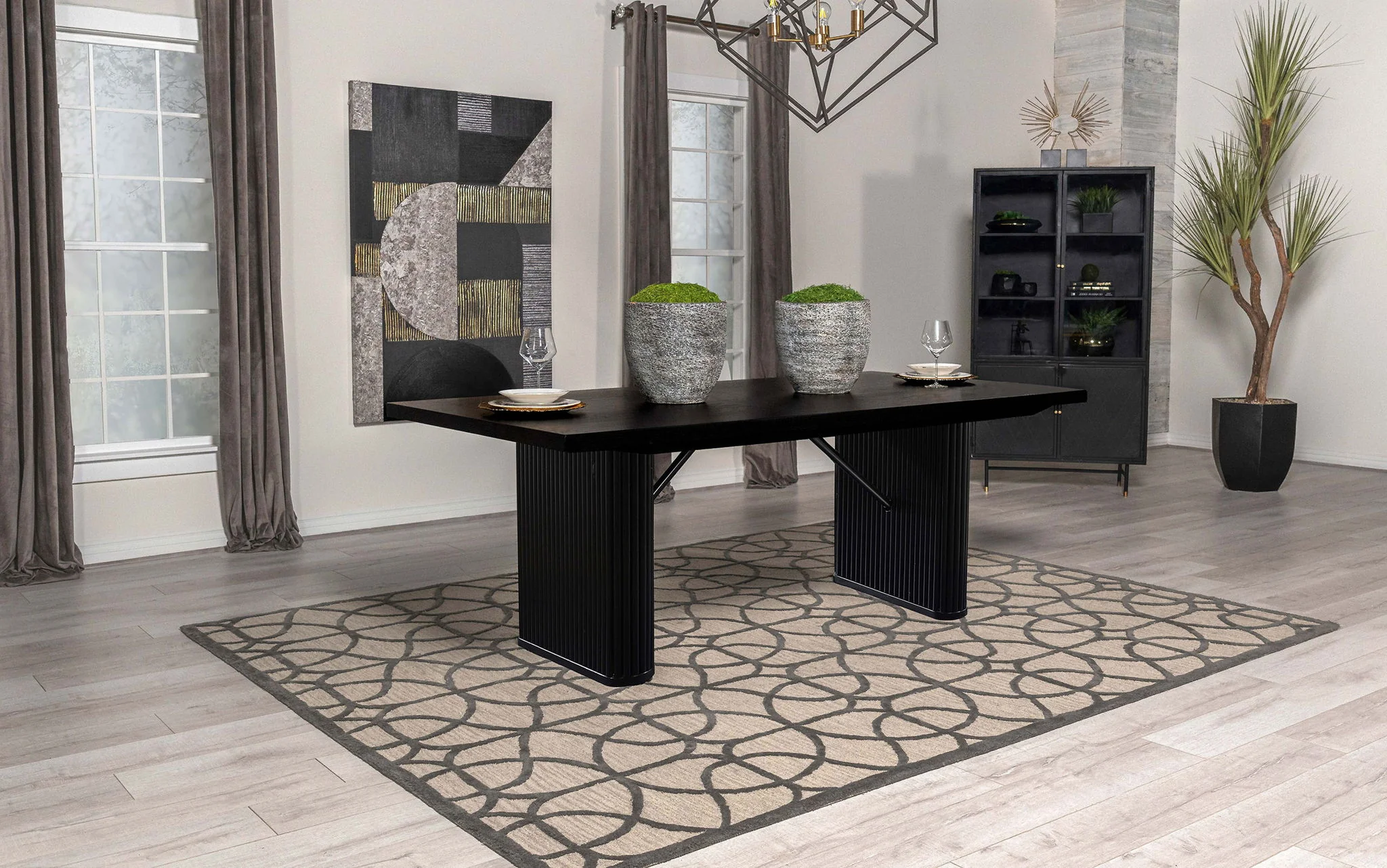 Catherine Rectangular 84-inch Wood Dining Table Black - Image 3