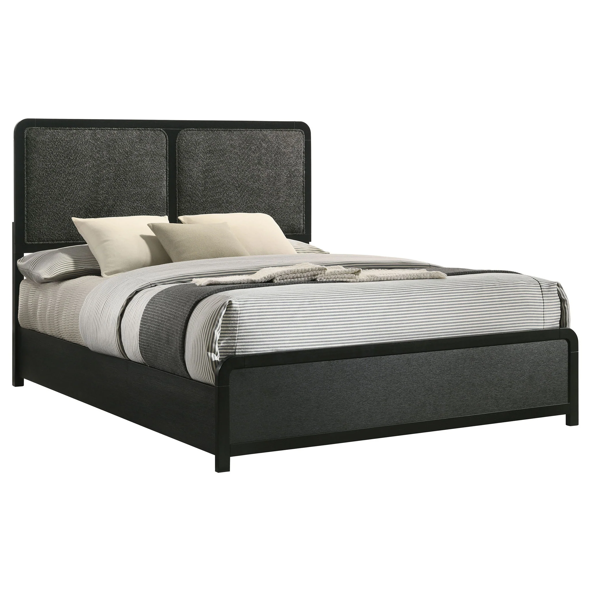 Cavelle 51-inch Upholstered Queen Panel Bed Black - Image 3