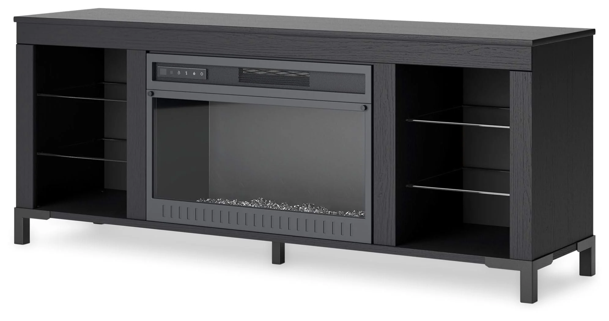 Cayberry - TV Stand With Fireplace - Black - Image 4