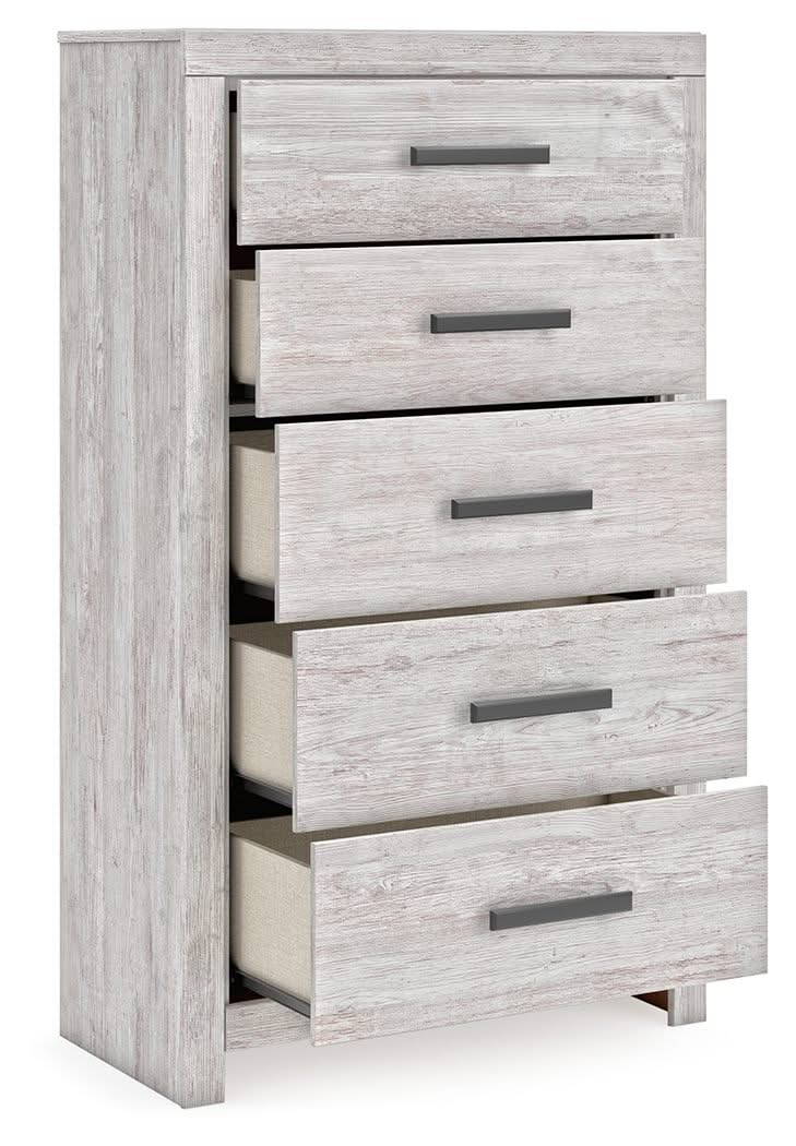 Cayboni - Five Drawer Chest - Whitewash - Image 4