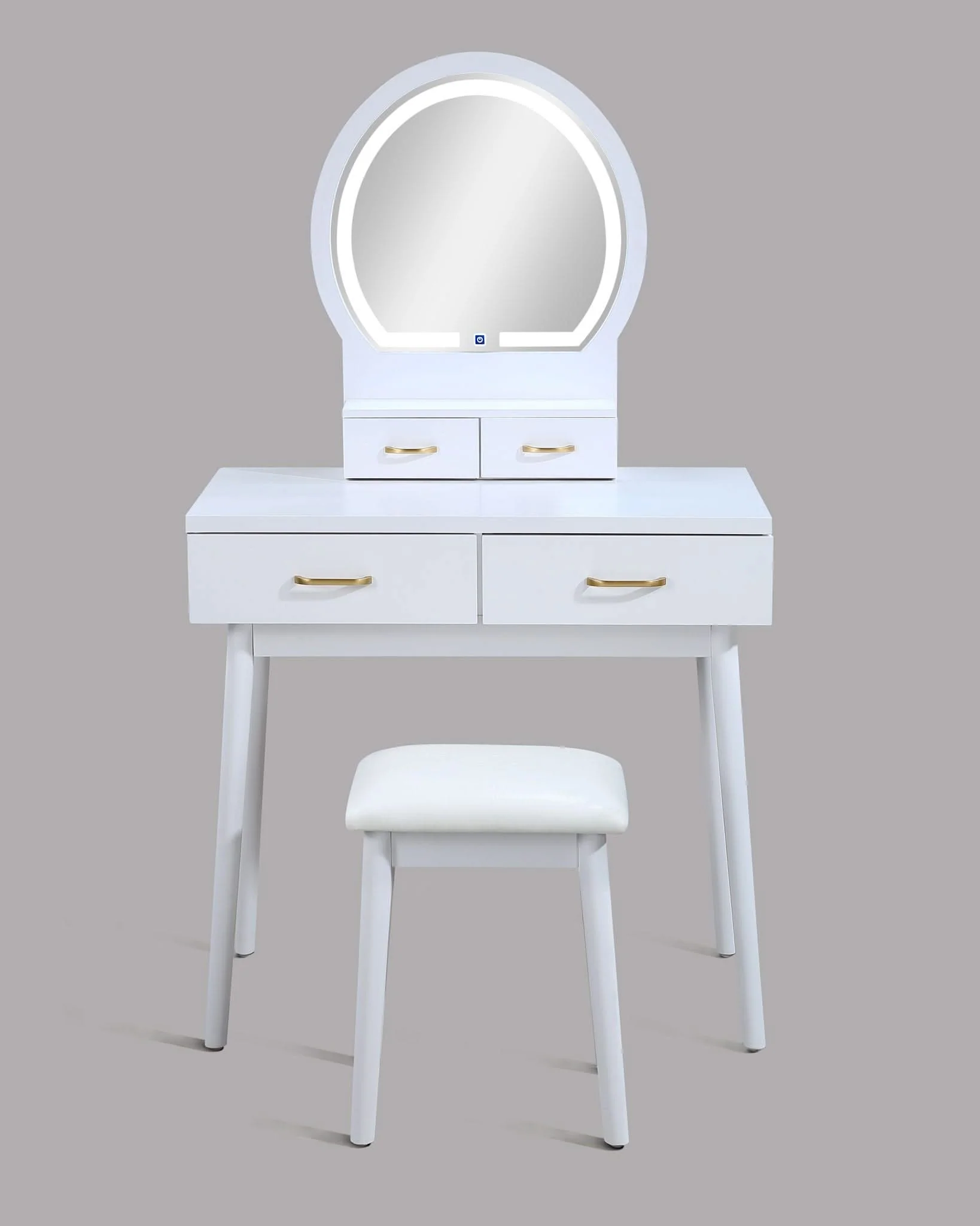 Cecilia - Vanity Table & Stool - White - Image 4