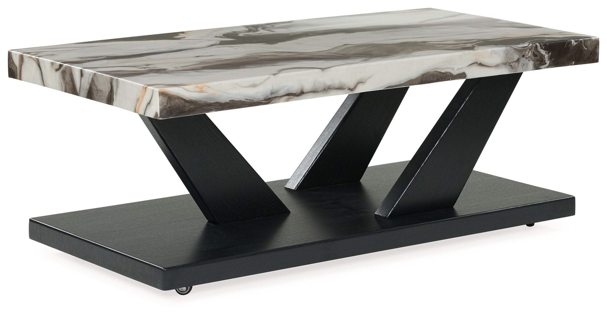 Cendill - Occasional Table Set (Set of 3) - Dark Brown / White / Black - Image 4