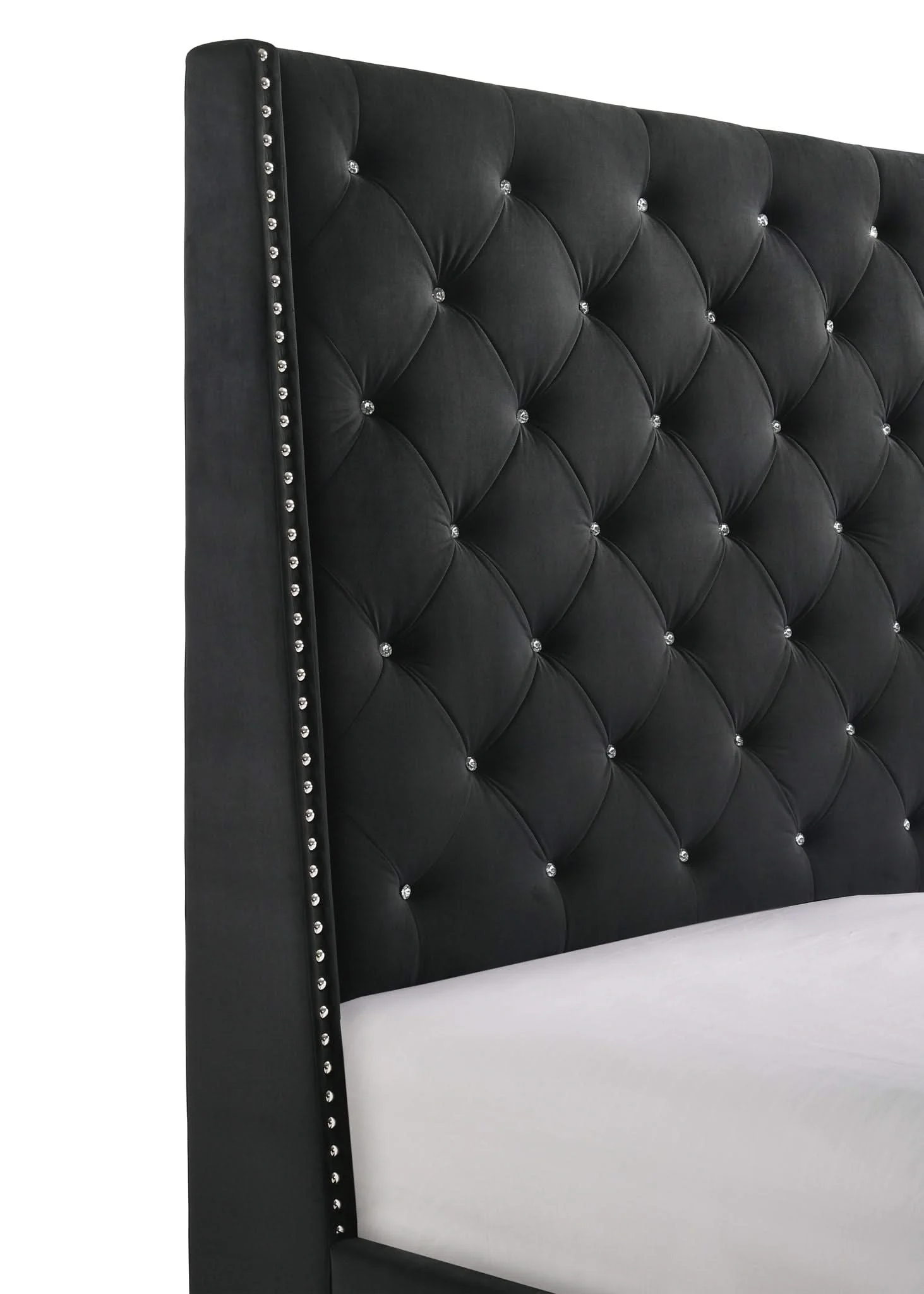Chantilly - Queen Upholstered Bed - Black - Image 2