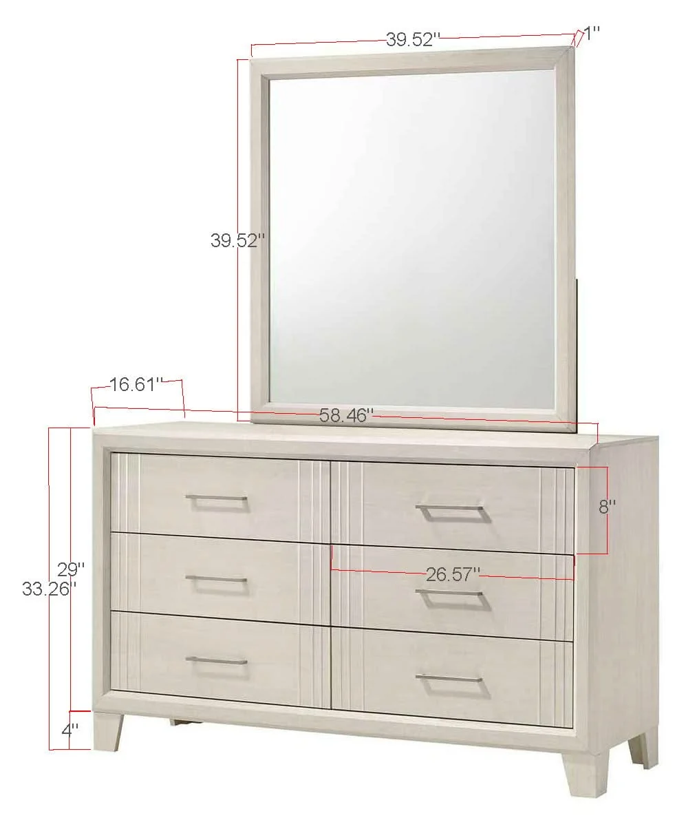 Charlie - Queen 4 Piece Bedroom Set - White - Image 3