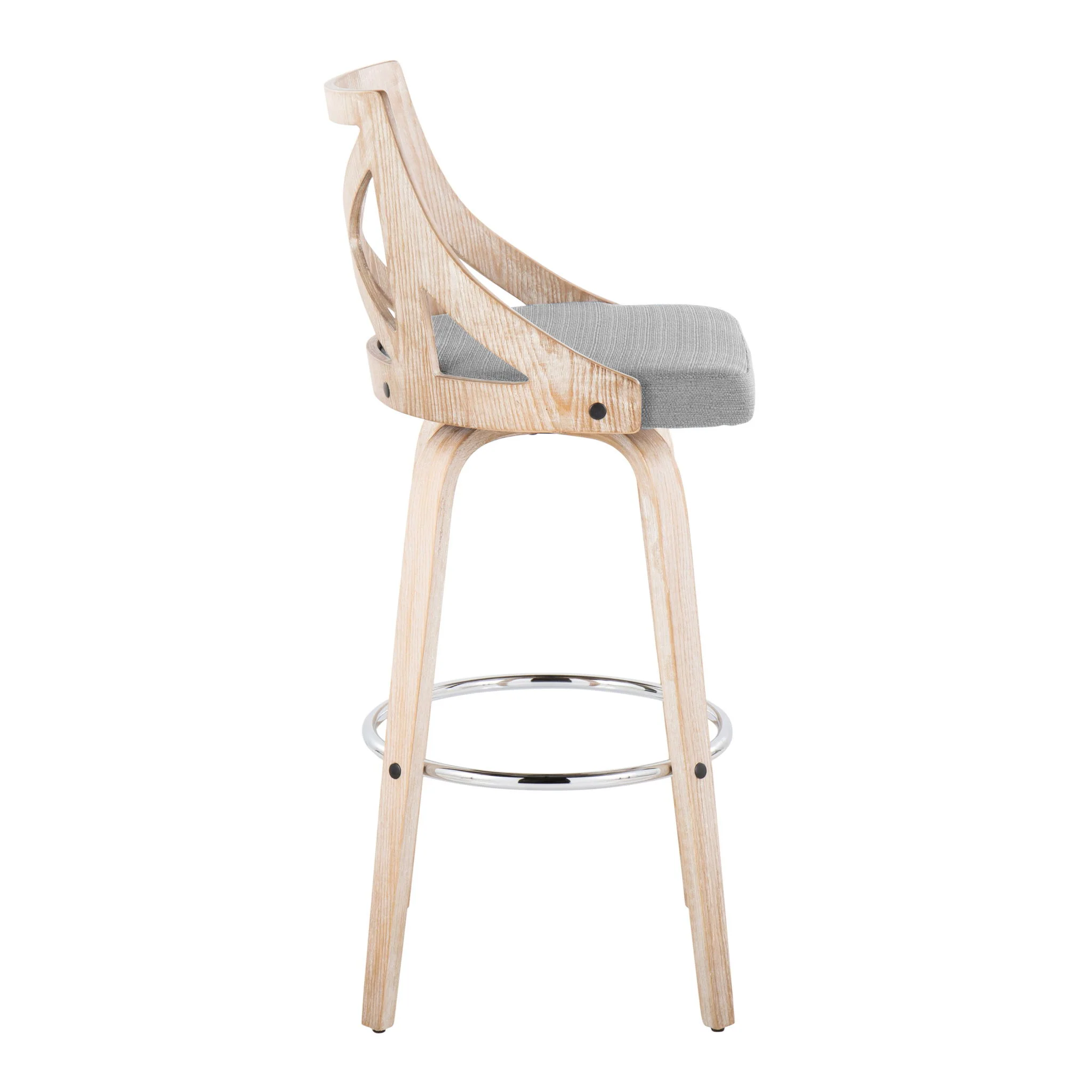 Charlotte - Farmhouse Fixed Height Bar Stool With Swivel And Round Footrest (Set of 2) - Image 10