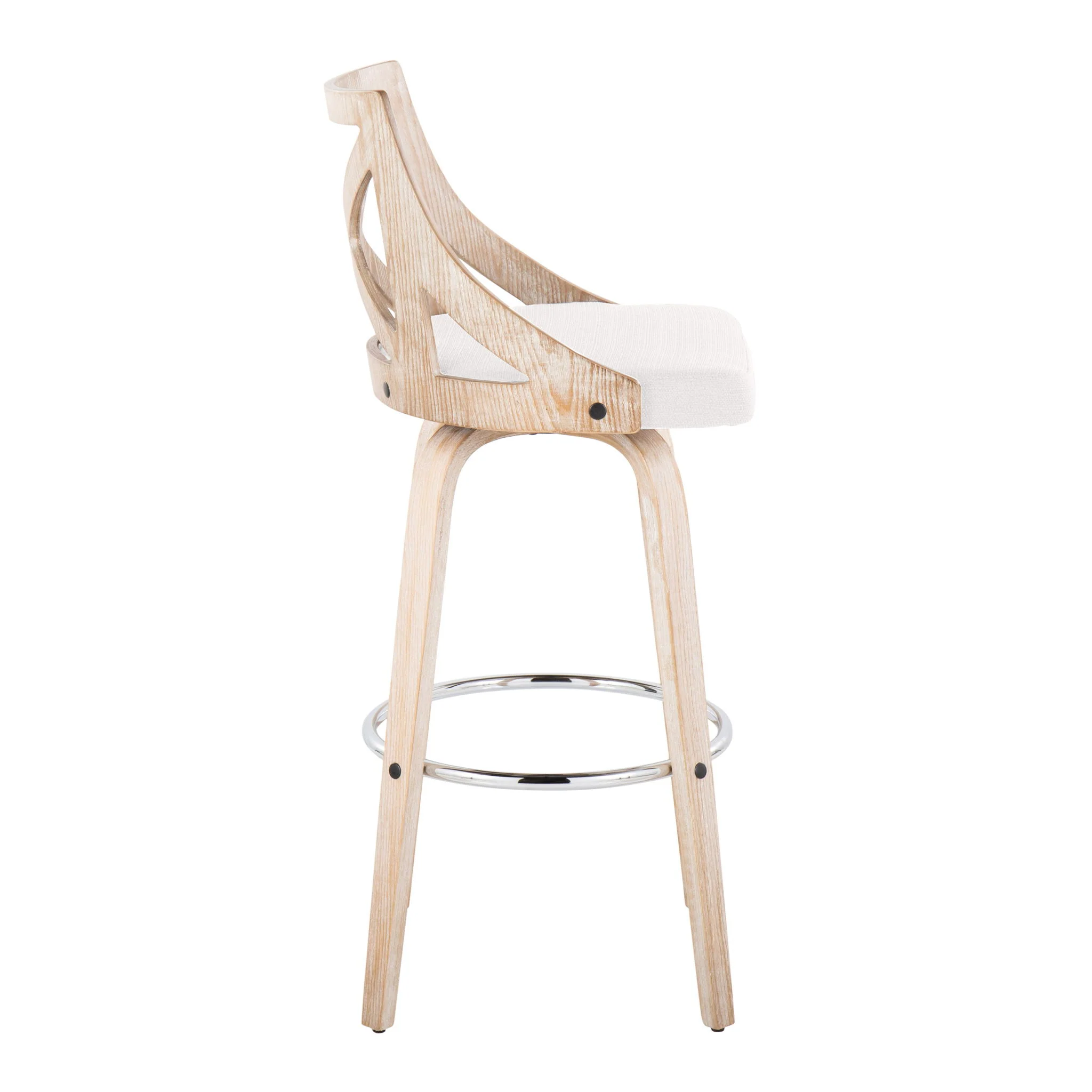 Charlotte - Farmhouse Fixed Height Bar Stool With Swivel And Round Footrest (Set of 2) - Image 11