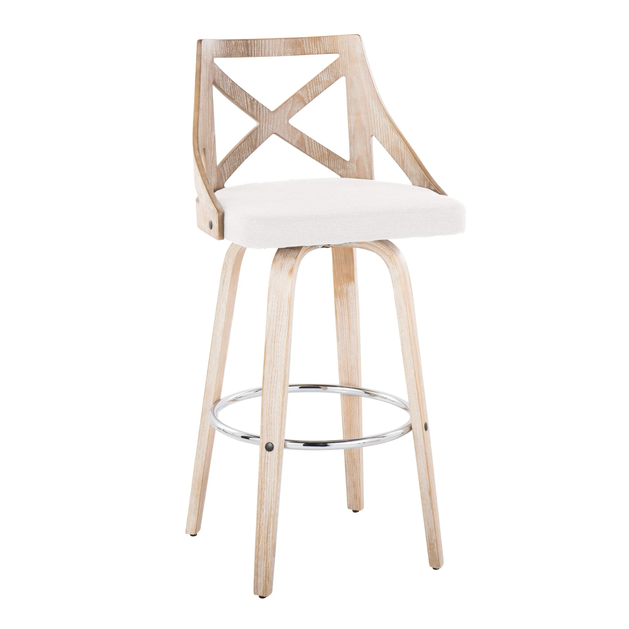 Charlotte - Farmhouse Fixed Height Bar Stool With Swivel And Round Footrest (Set of 2) - Image 12