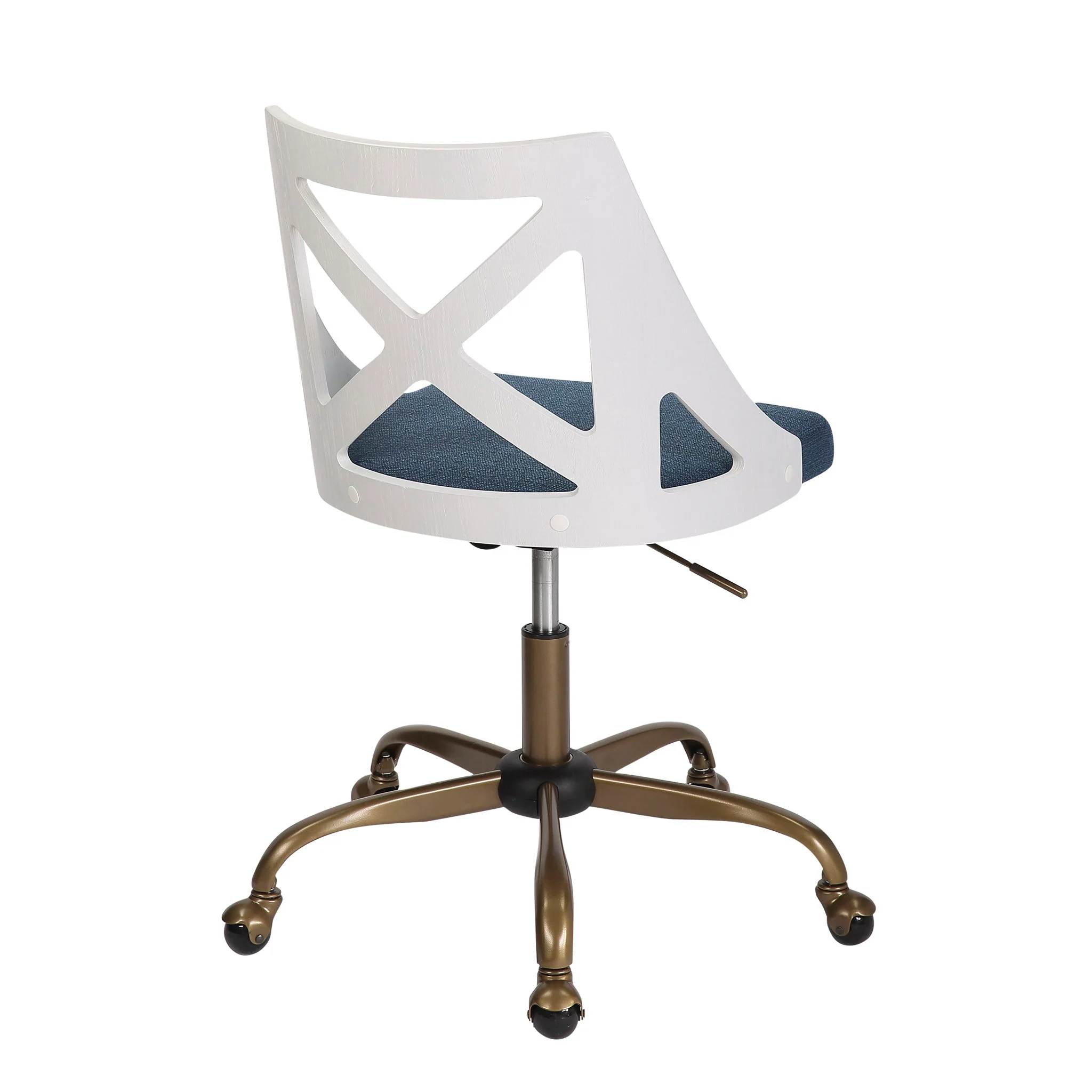 Charlotte - Farmhouse Task Chair - Antique Copper / White / Blue - Image 4
