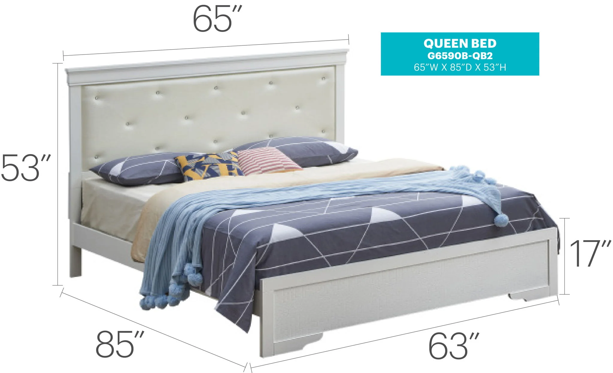 Chic Elegantly Designed Transitional Bed - Image 13