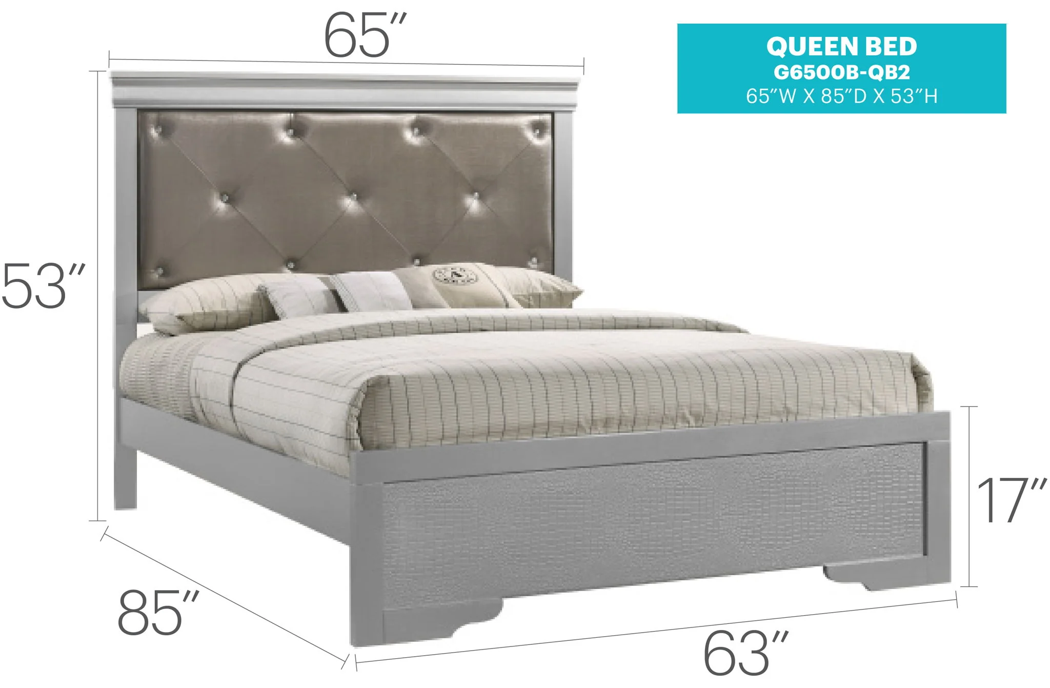 Chic Elegantly Designed Transitional Bed - Image 16
