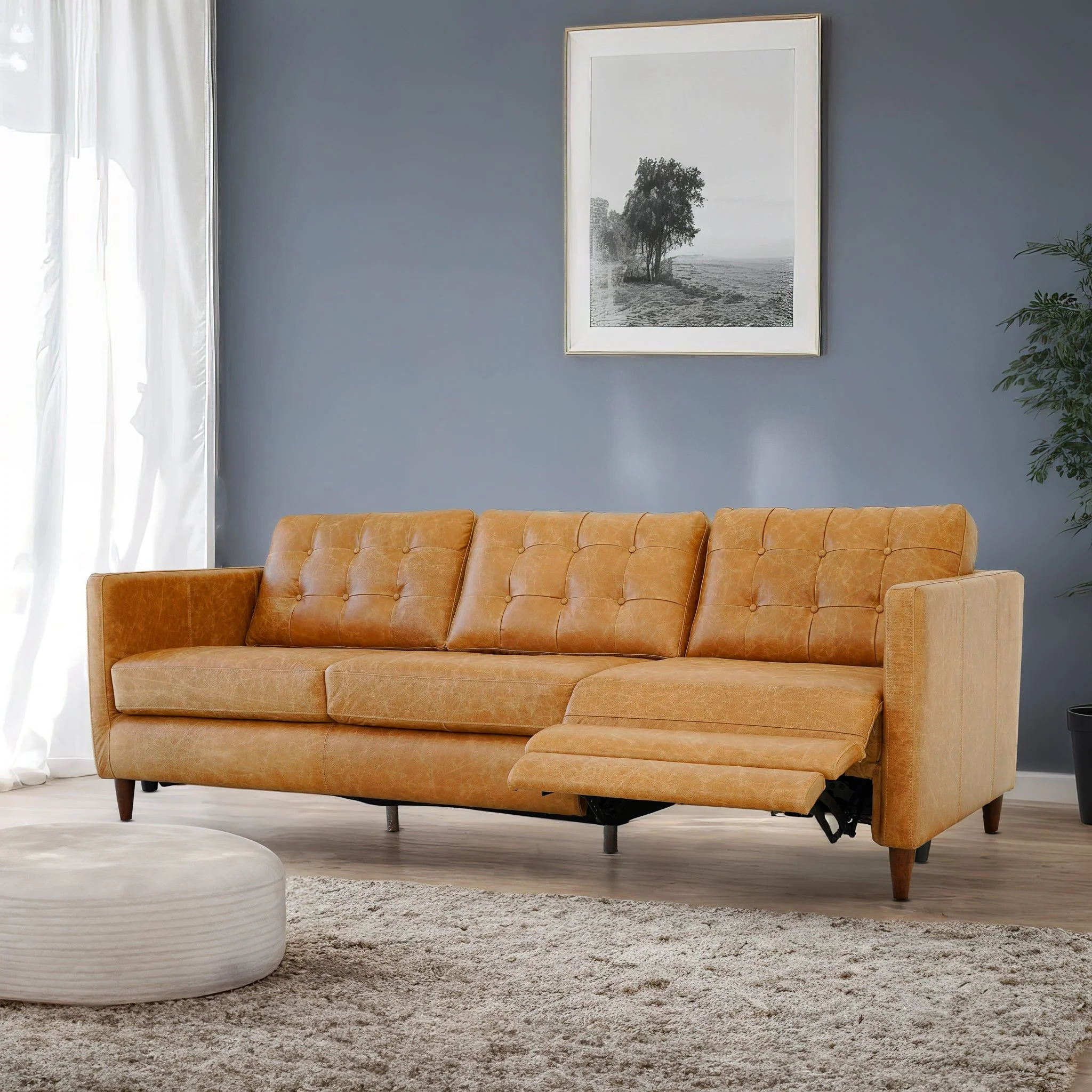 Christopher - Electric Inclining Sofa Left Facing - Tan - Image 4