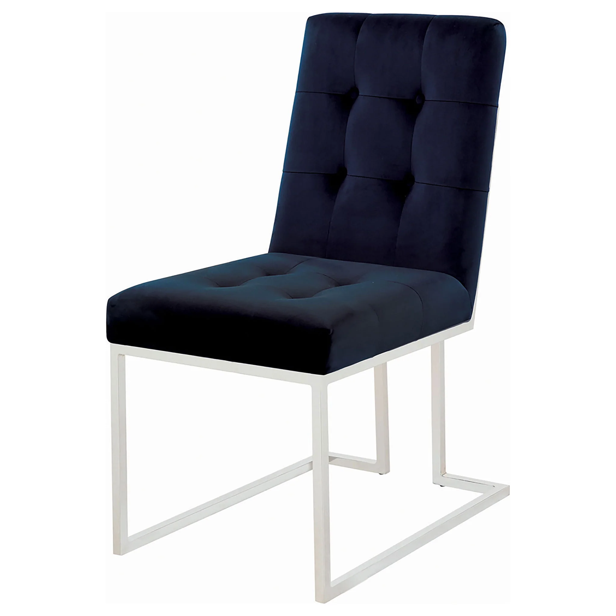 Cisco Velvet Upholstered Dining Side Chair Chrome (Set of 2) - Image 2