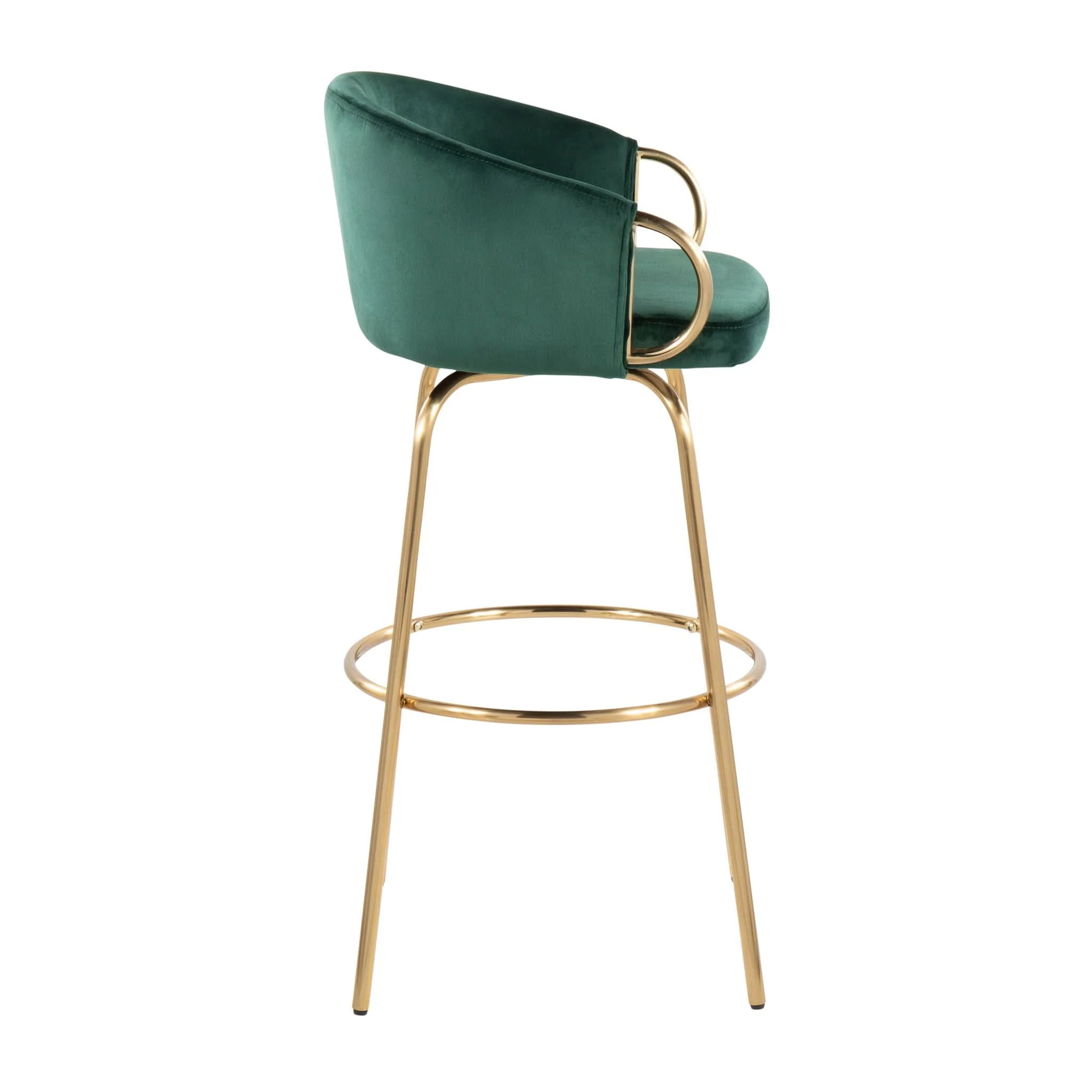 Claire - Contemporary / Glam Fixed Height Bar Stool (Set of 2) Round Footrest (Set of 2) - Image 10