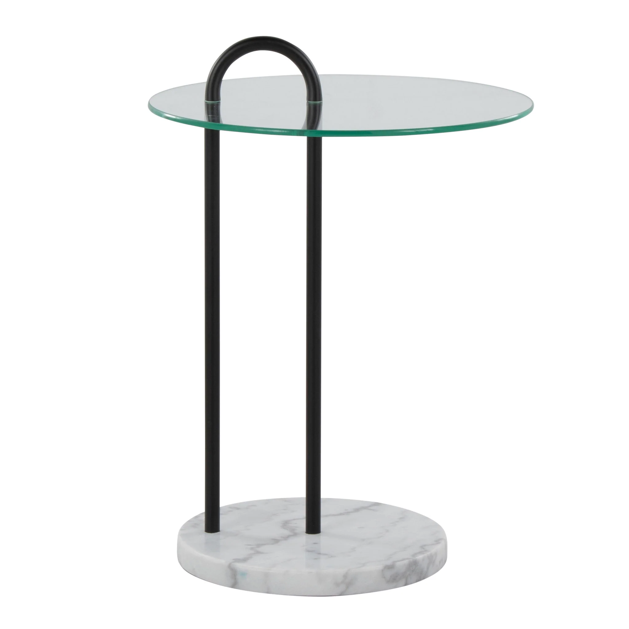 Claire - Contemporary / Glam Side Table - Black / Clear - Image 2