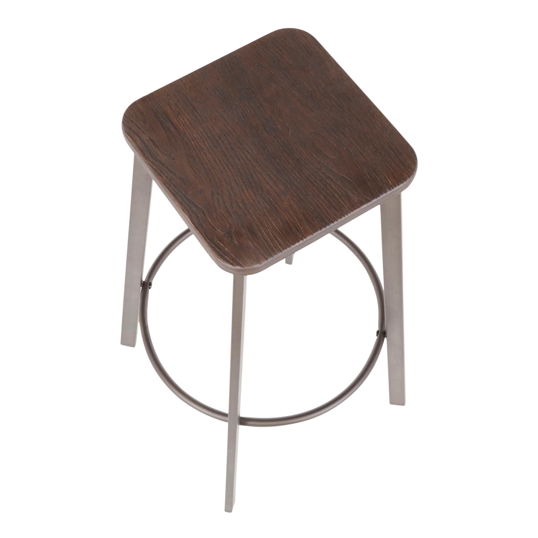Clara - Industrial Square Barstool (Set of 2) - Espresso - Image 2