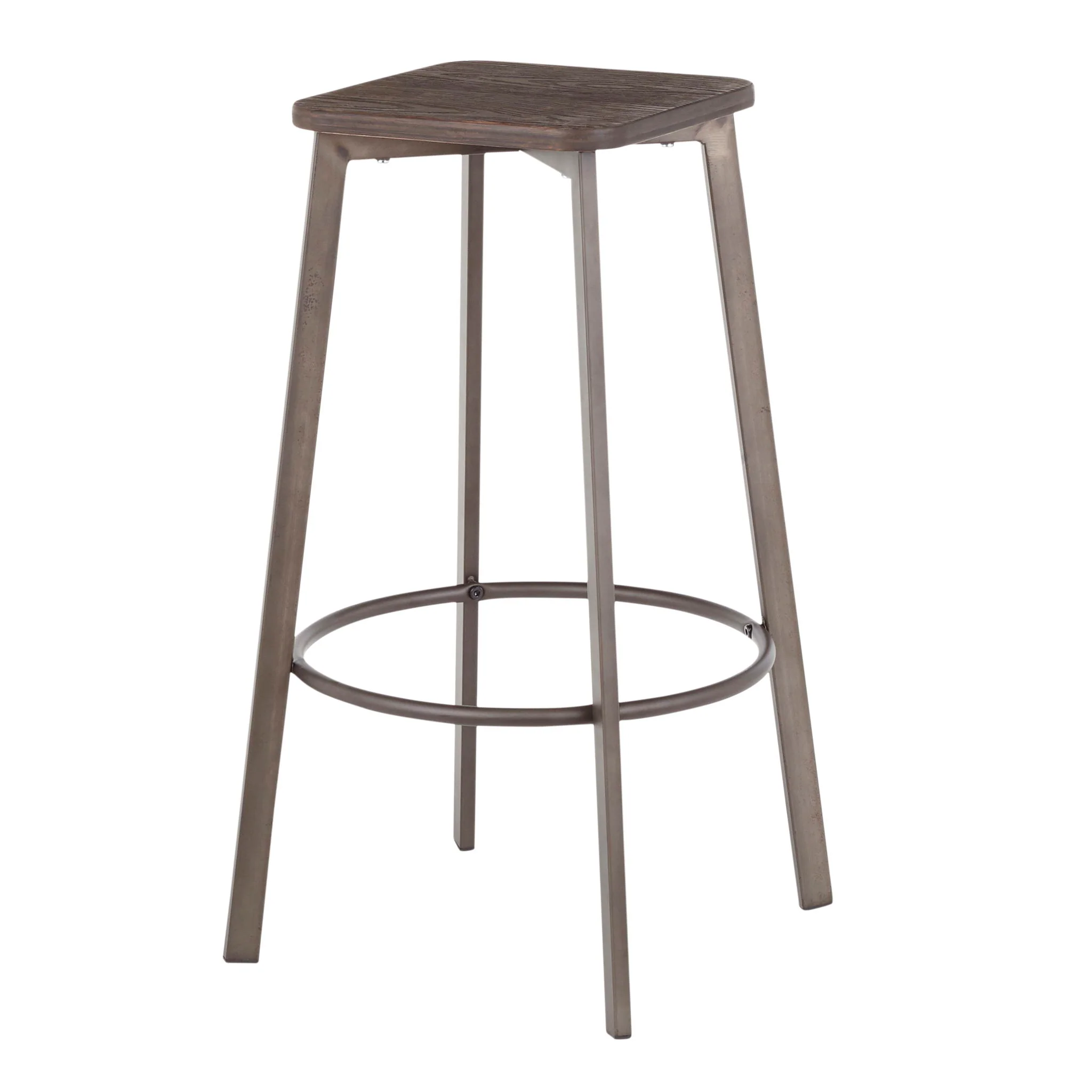 Clara - Industrial Square Barstool (Set of 2) - Espresso - Image 3