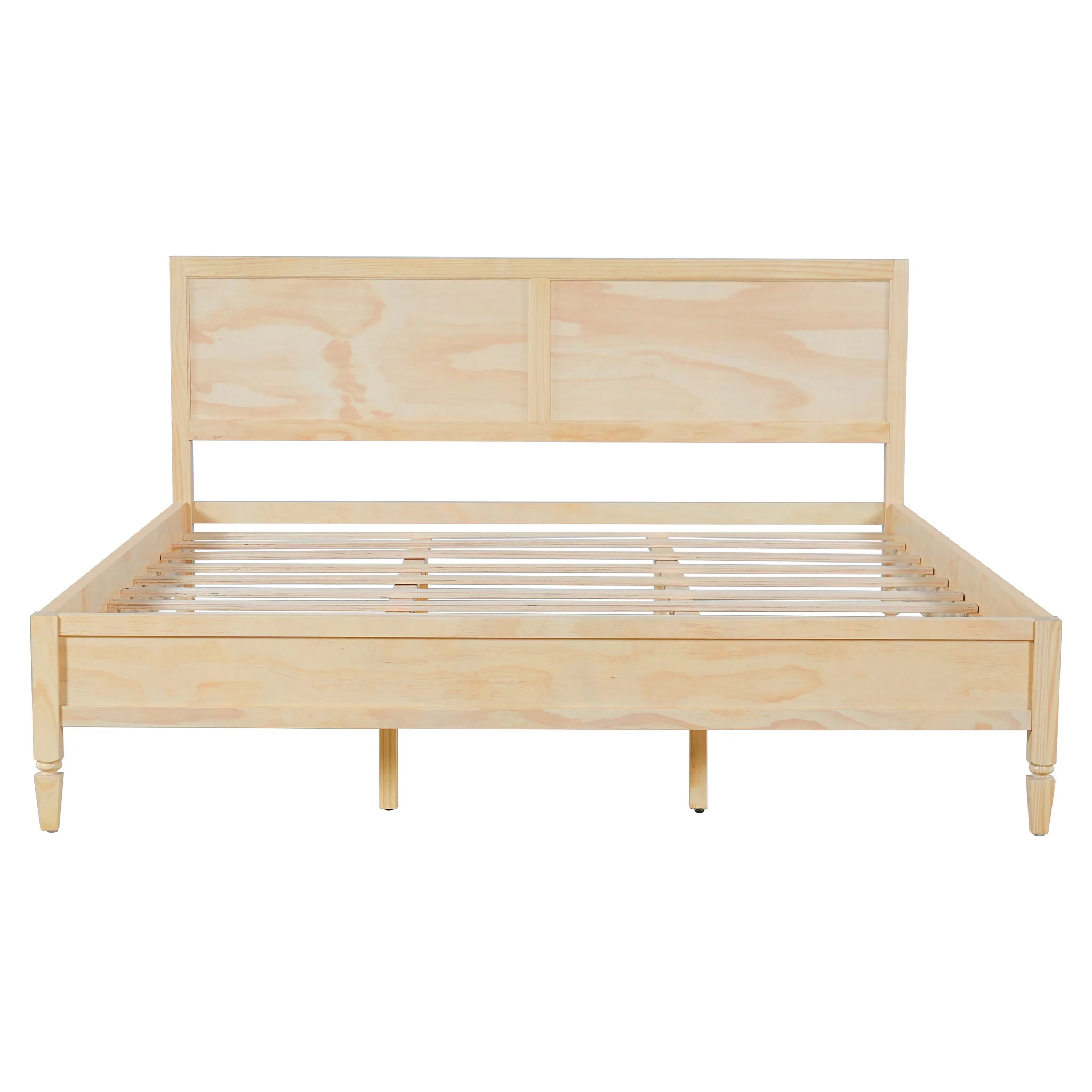 Classic Platform Bed Frame With Panel Headboard - Image 2