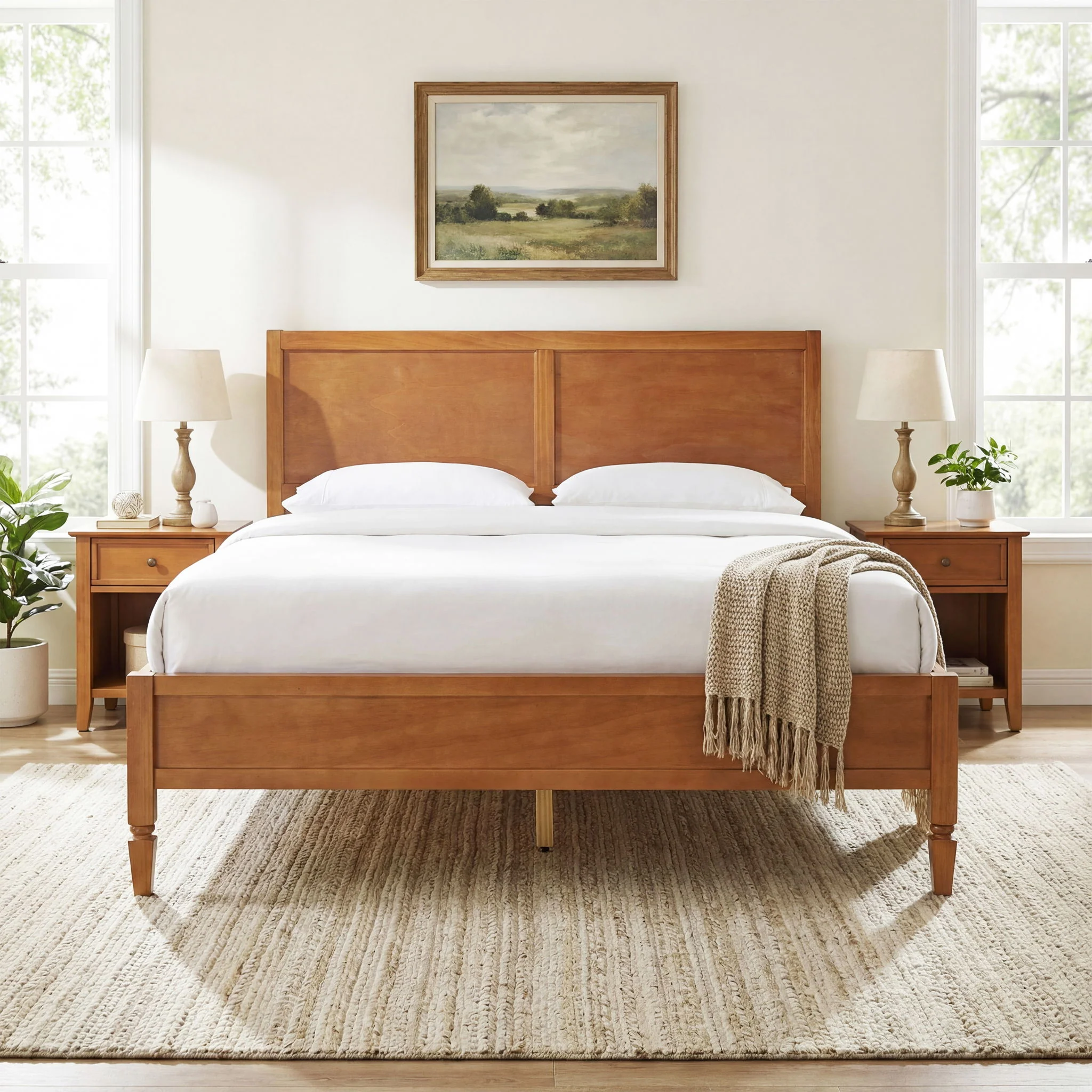Classic Platform Bed Frame With Panel Headboard - Image 9