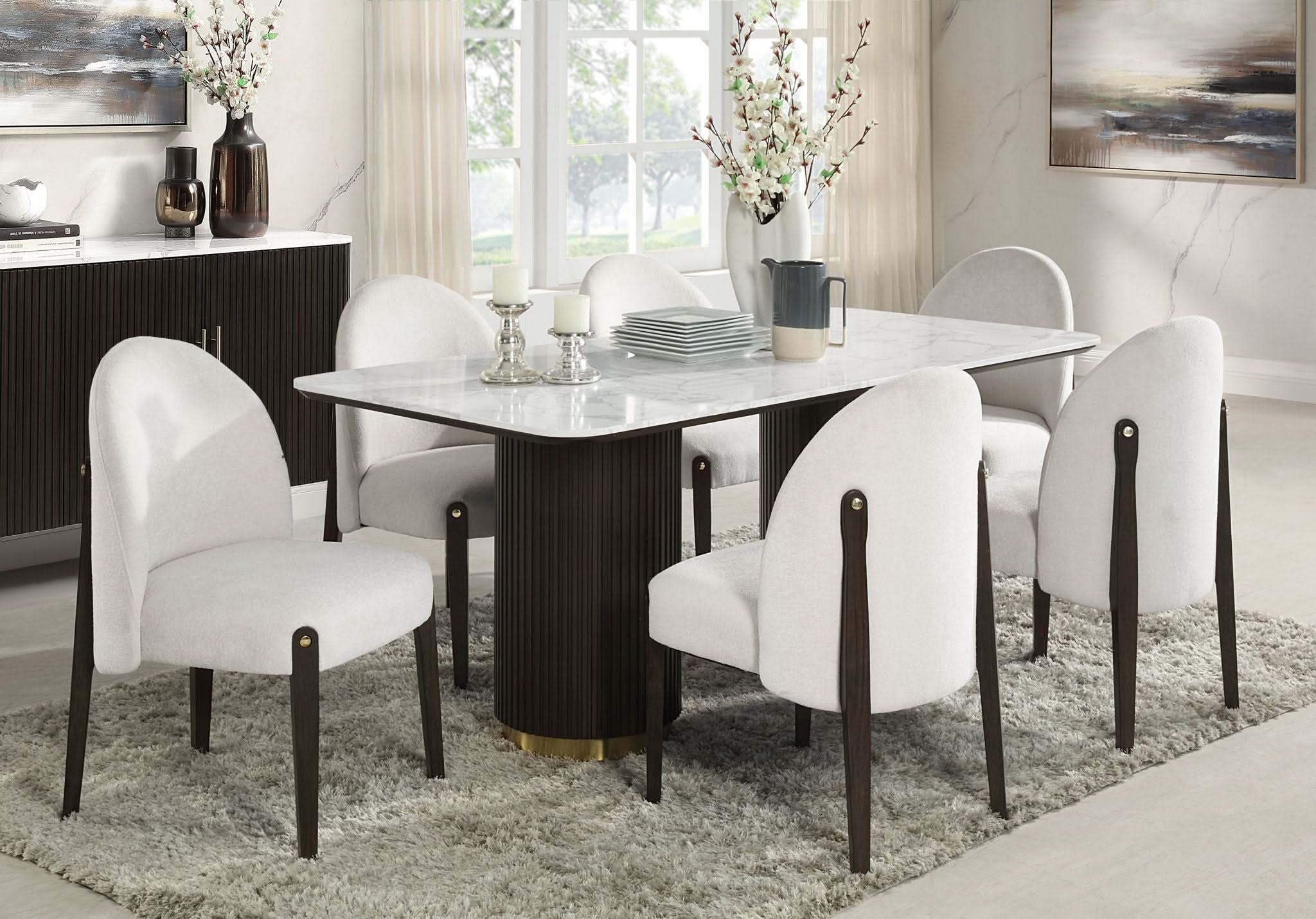Clayten - Engineered Marble Top Dining Table - Marble - Image 2