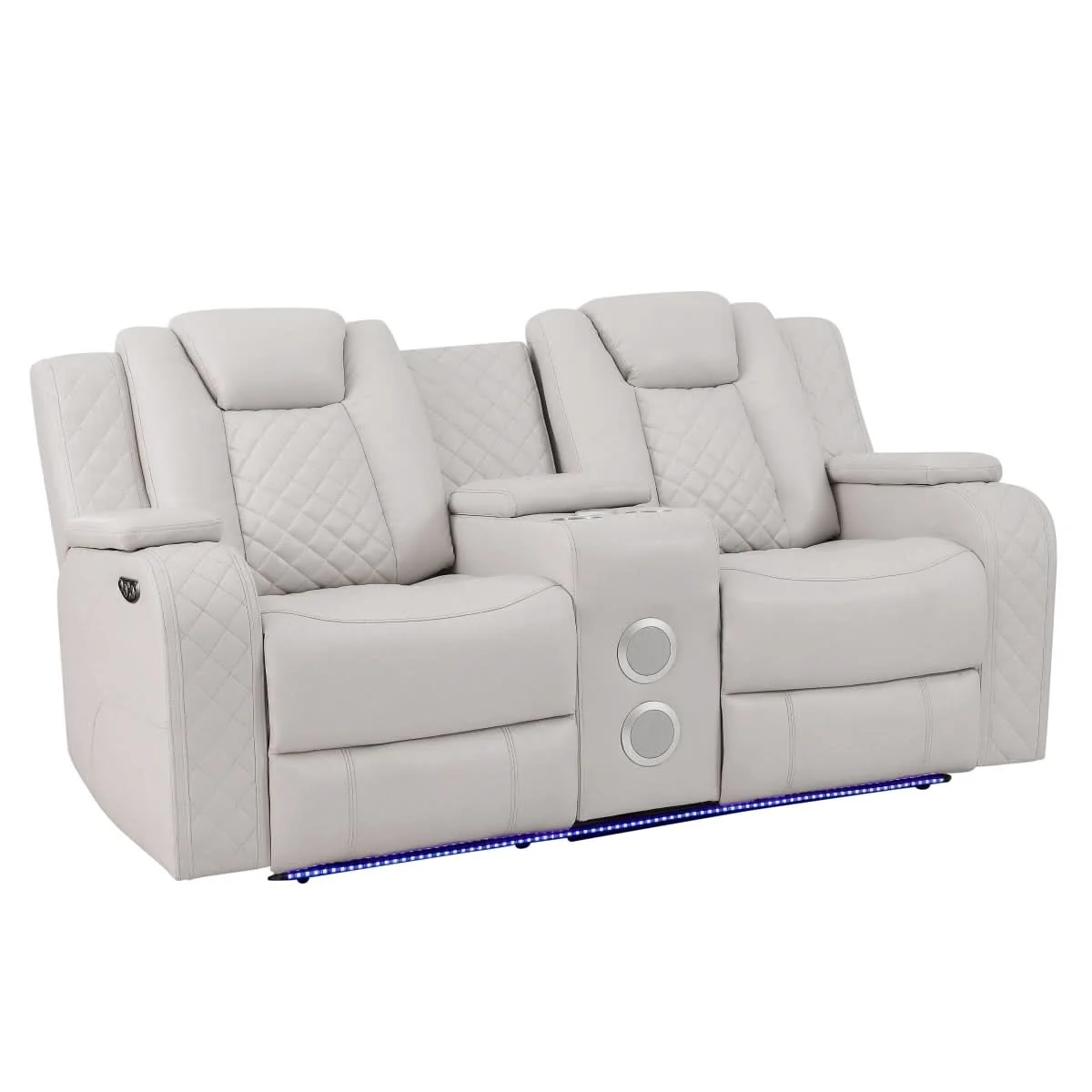 Cleo Black or Dove Contemporary Power Reclining Living Room Set with Power Headrests LED Lights and Bluetooth Speakers - Image 13