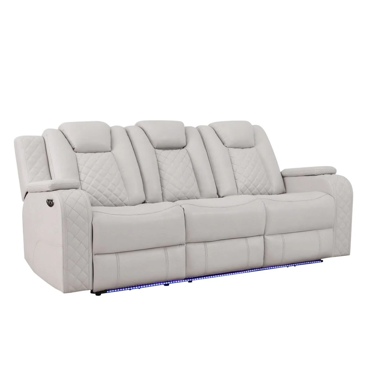 Cleo Black or Dove Contemporary Power Reclining Living Room Set with Power Headrests LED Lights and Bluetooth Speakers - Image 12