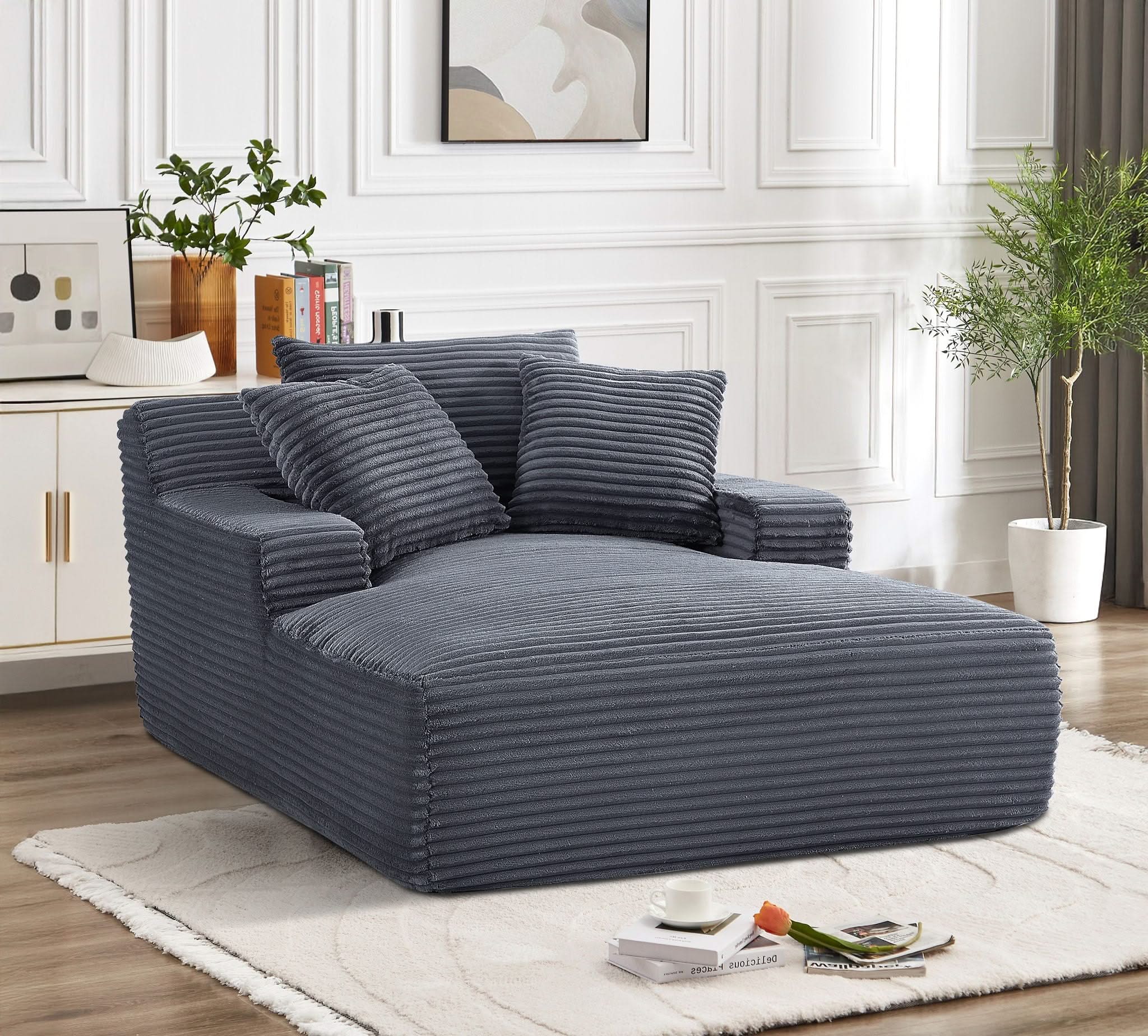 Cloudline - Oversized Chaise Lounge, Modern Comfy Couch With Full Foam Cushioning, Cozy Sleeper Sofabed - Image 4