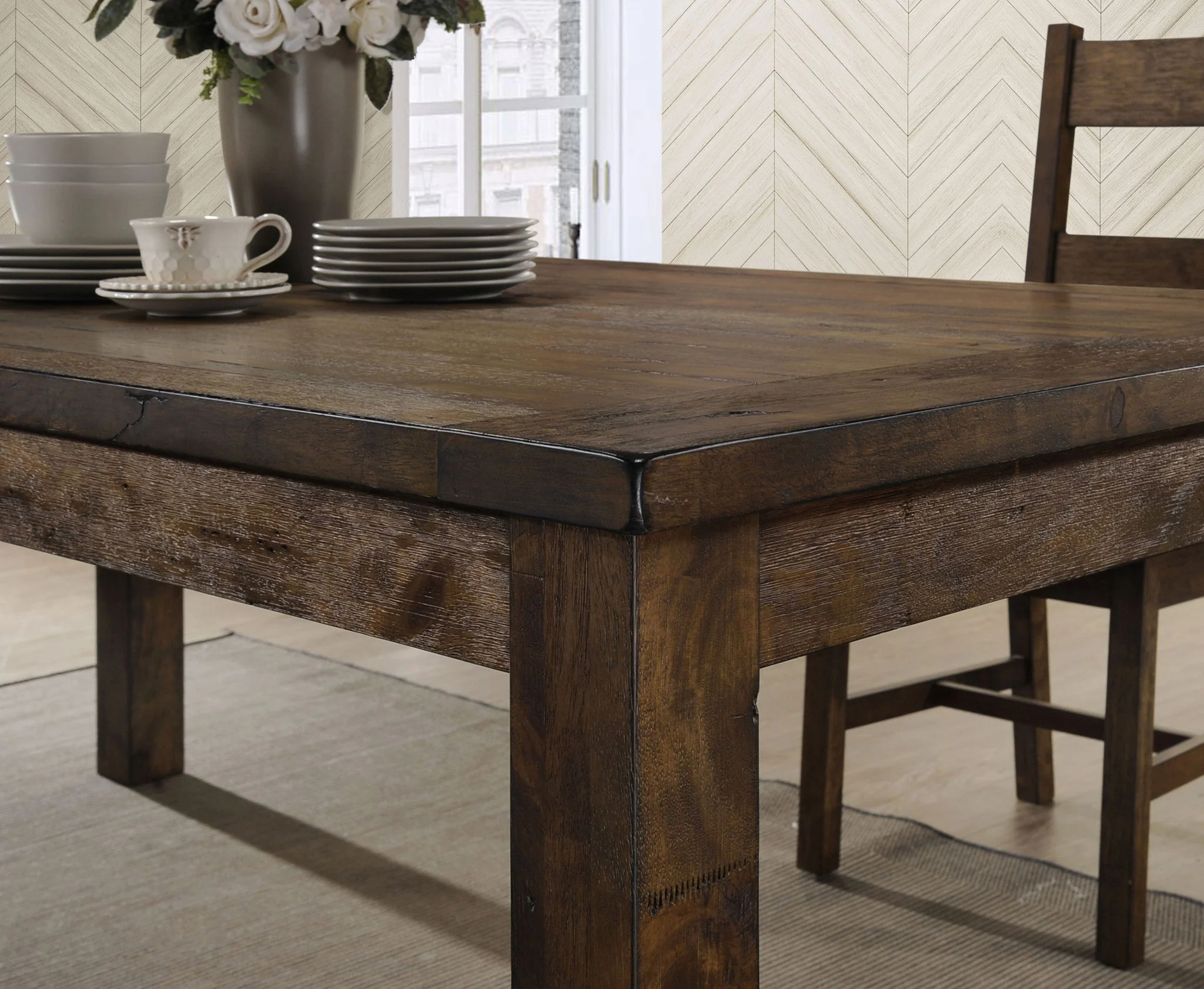 Coleman Rectangular 79-inch Dining Table Rustic Golden Brown - Image 2