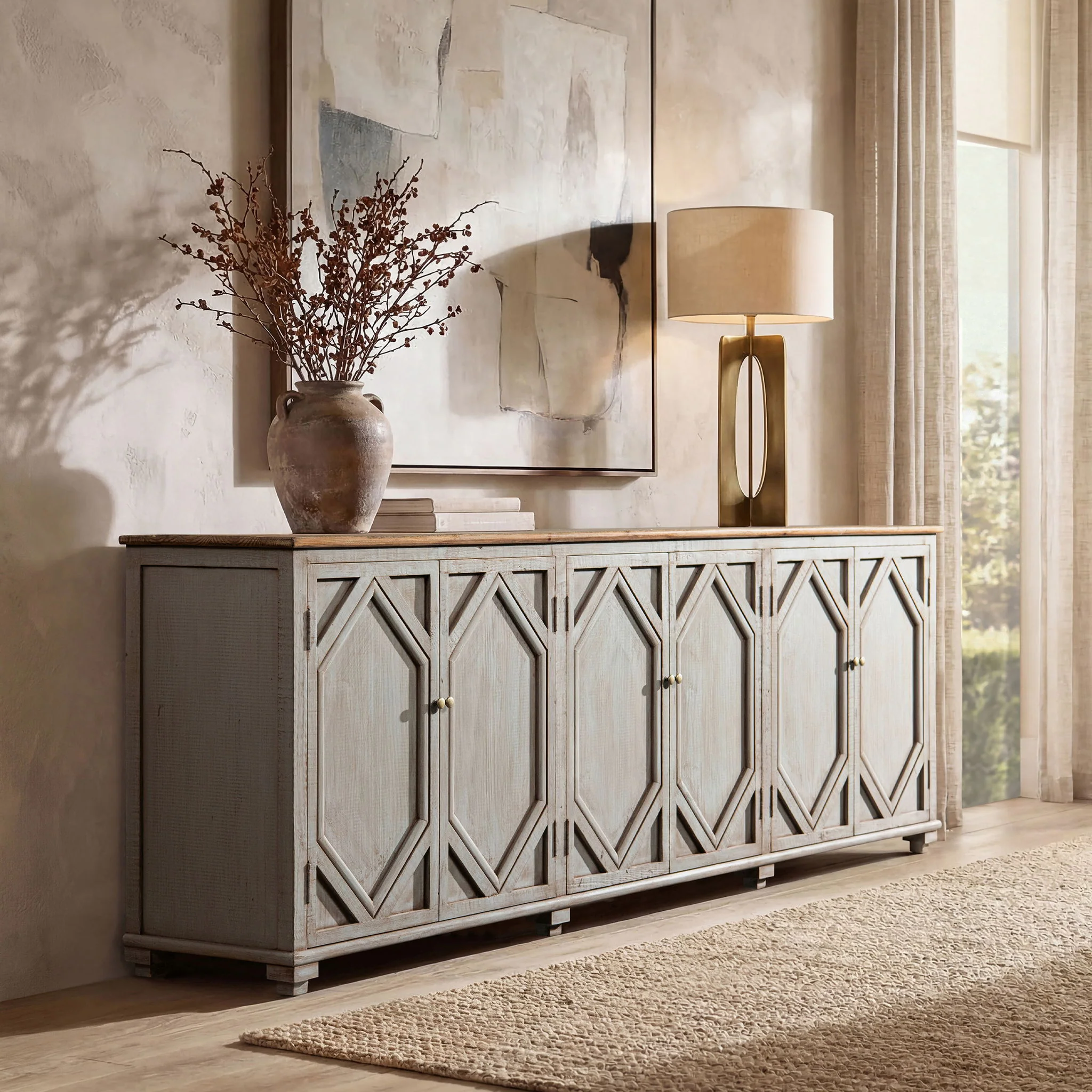Colette - 6 Door Cabinet Sideboard - Brown - Image 4