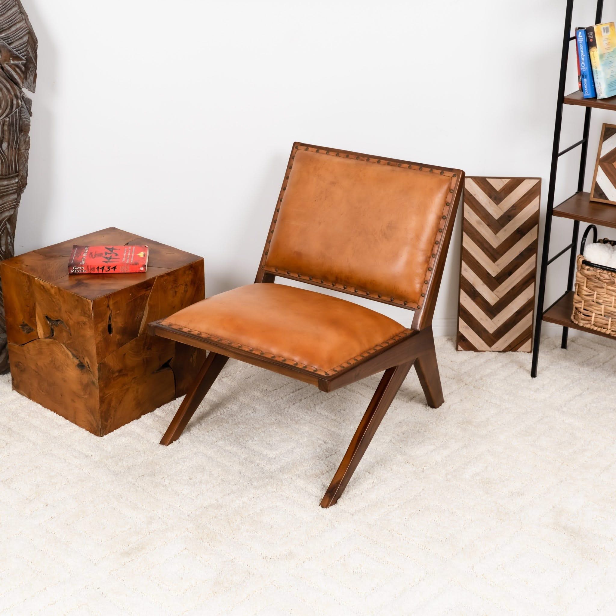 Colin - Lounge Chair - Brown / Tan - Image 3