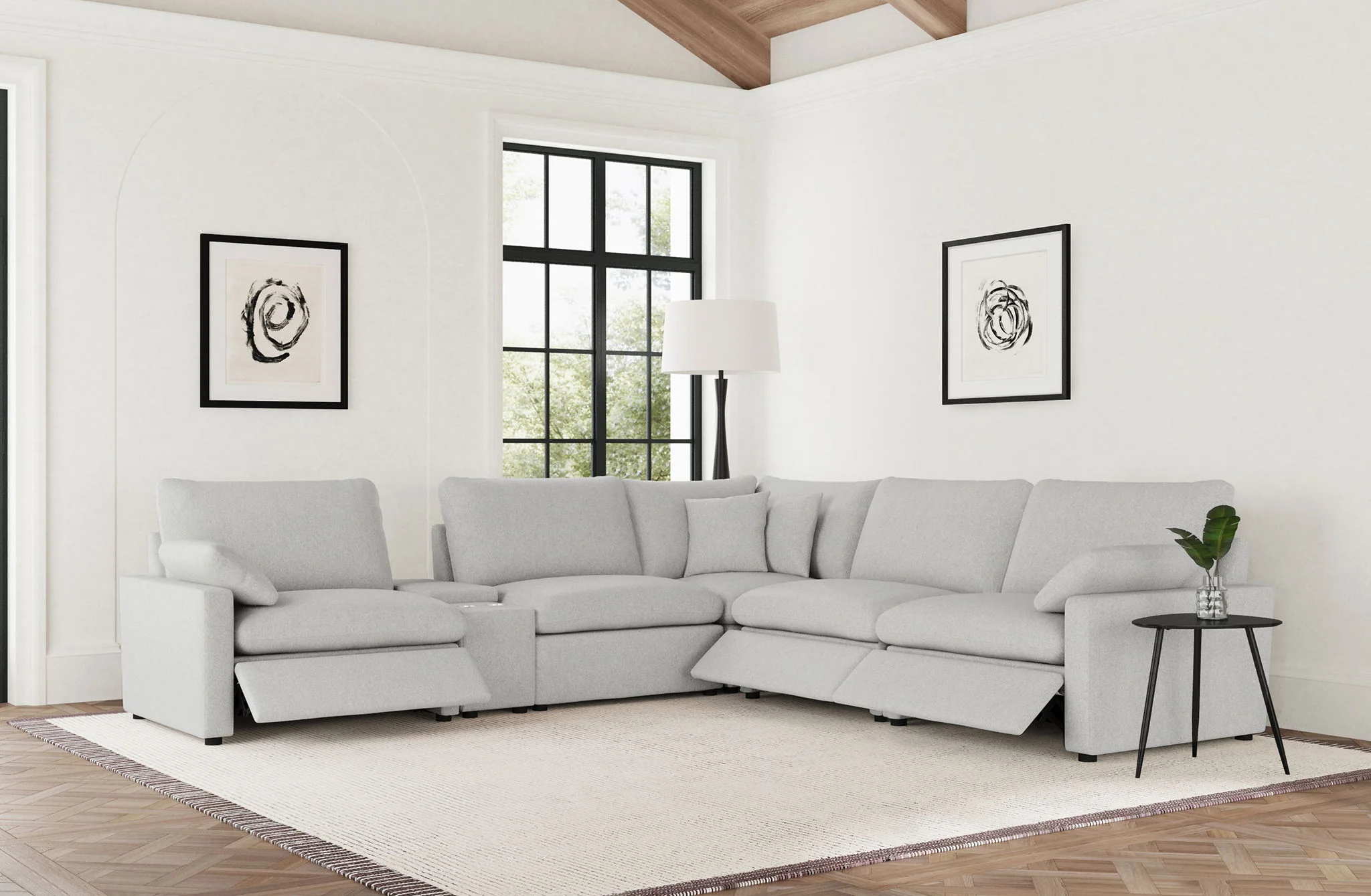 Collins 6-piece Modular Power Reclining Sectional Grey - Image 3