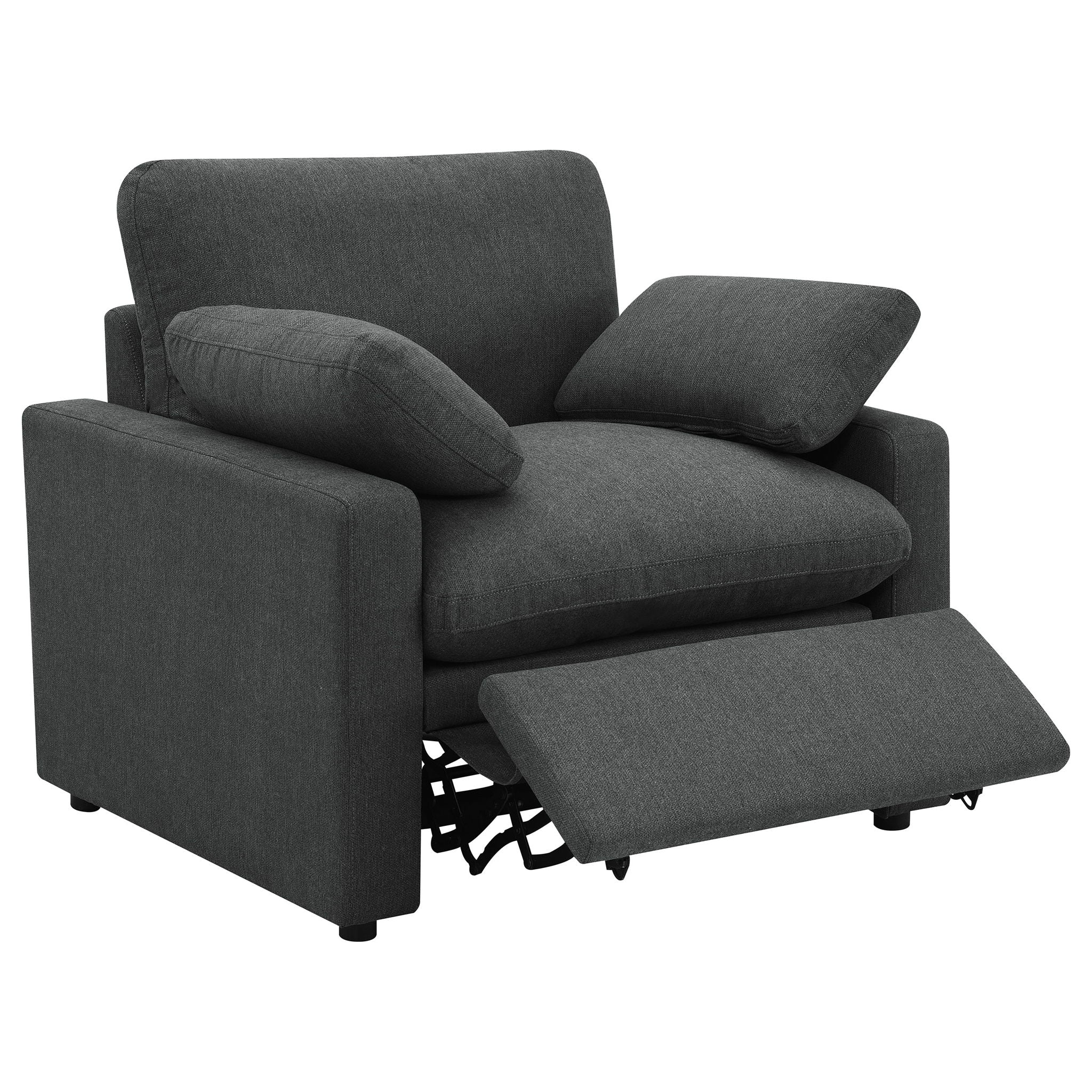 Collins Upholstered Power Recliner Chair Dark Grey - Image 3