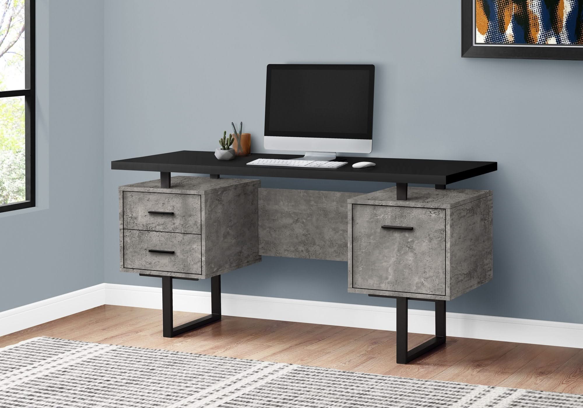 Computer Desk For Home Office, Laptop, Left, Right Set - Up, Storage Drawers, Contemporary & Modern - Image 22