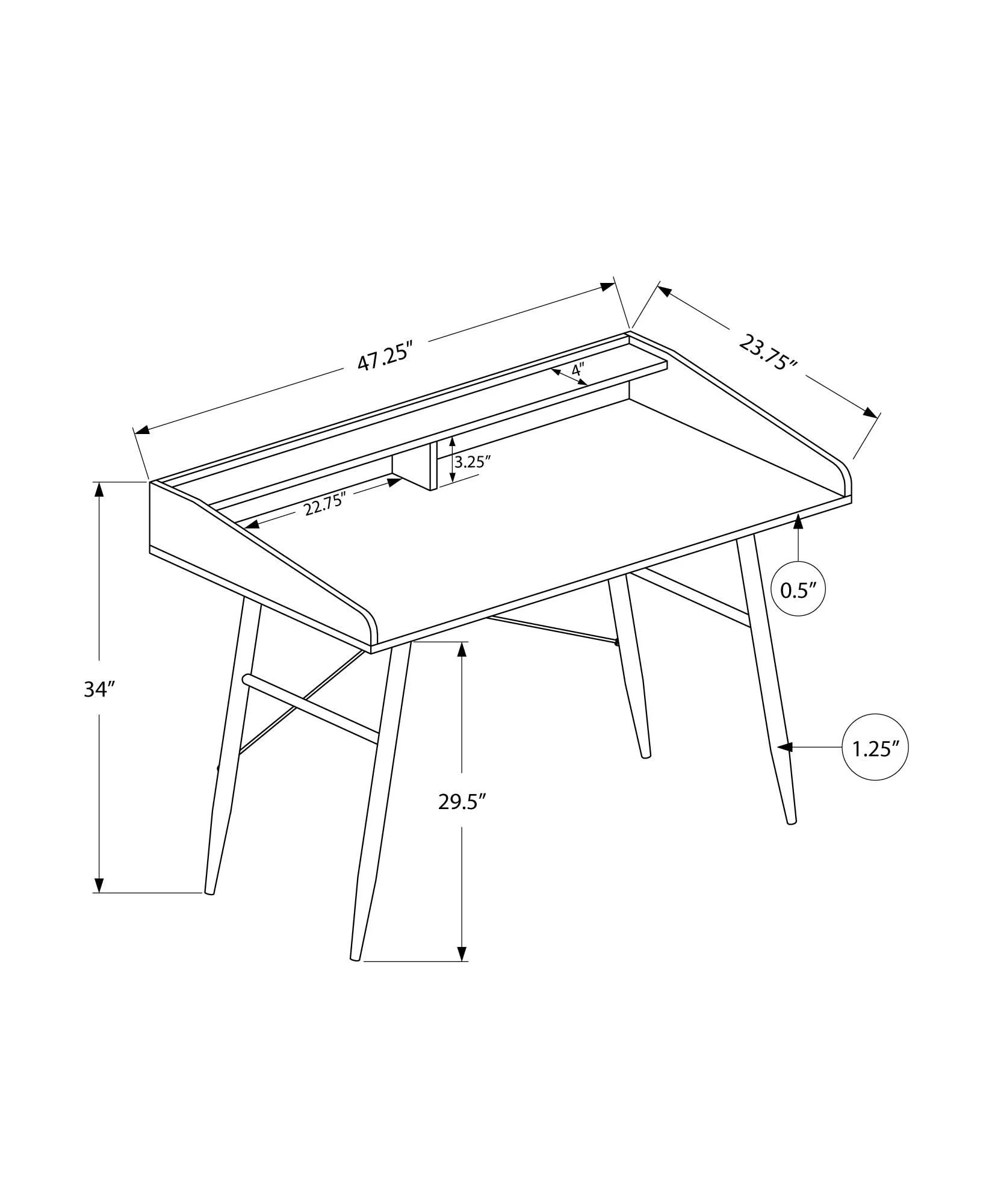 Computer Desk For Home Office, Sturdy Construction, Storage Shelves - Image 6
