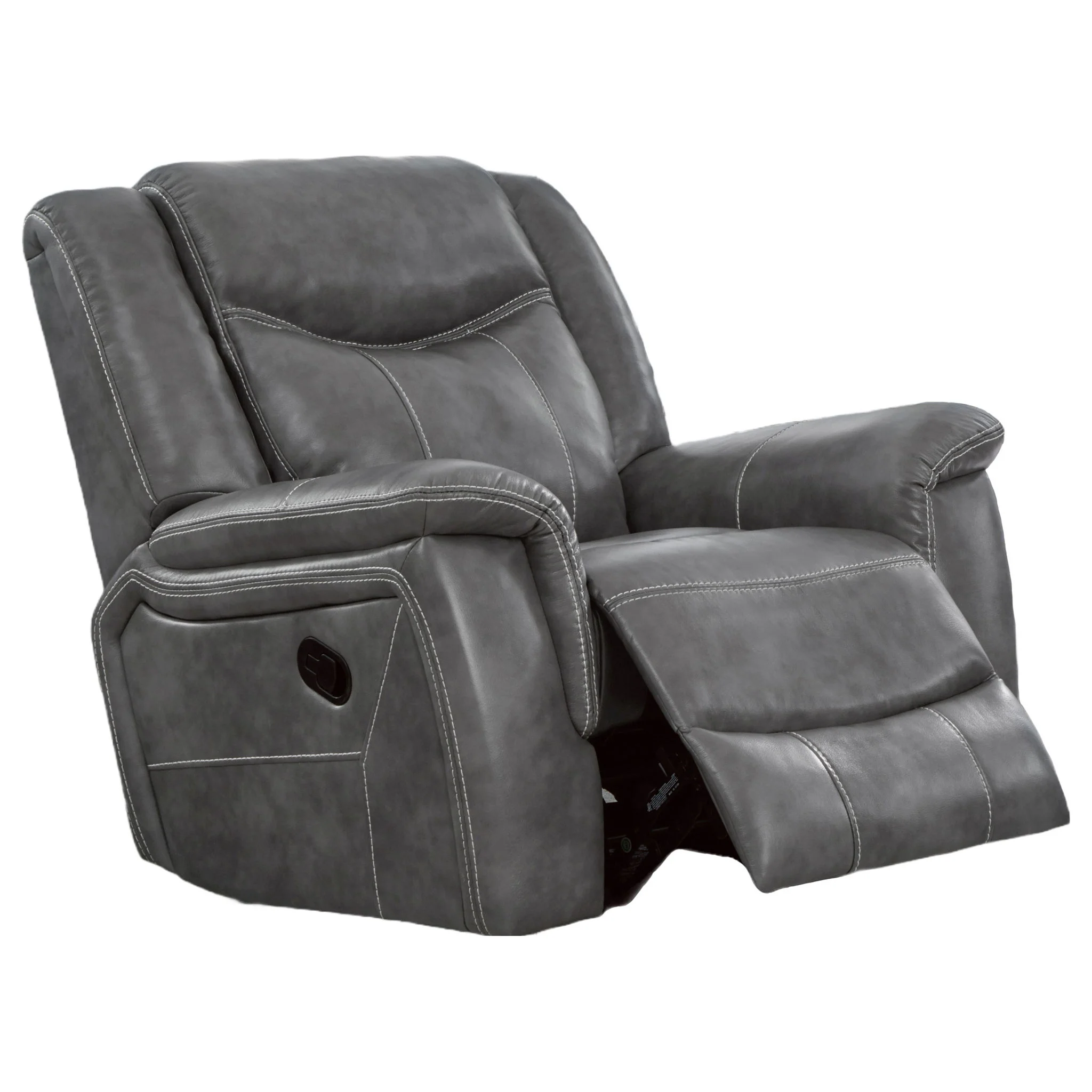 Conrad Upholstered Padded Arm Glider Recliner Grey - Image 2