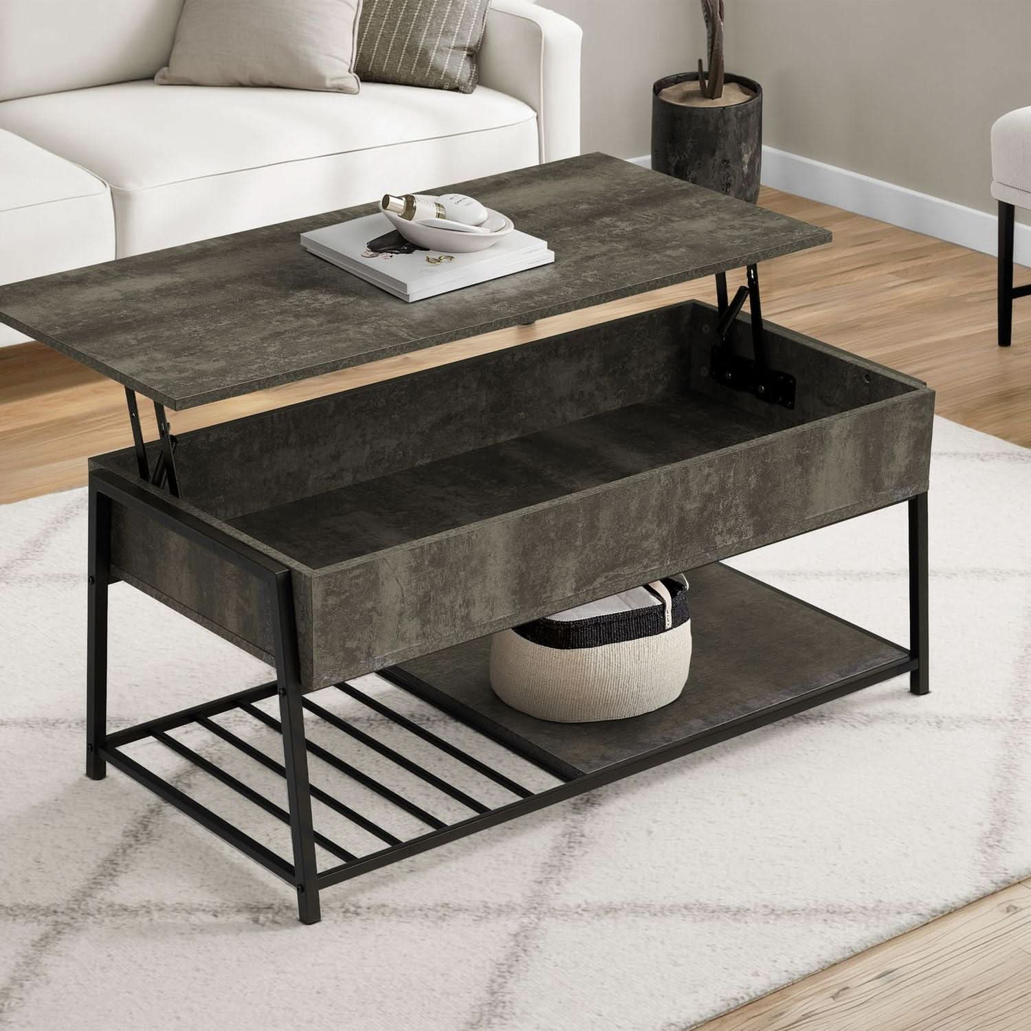 Contemporary Coffee Table, Lift Top, Rectangular - Image 7