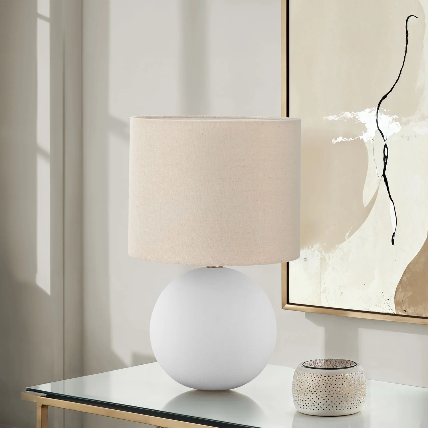 Contemporary Lighting, Table Lamp, Resin, Ceramic - Cream - Image 2