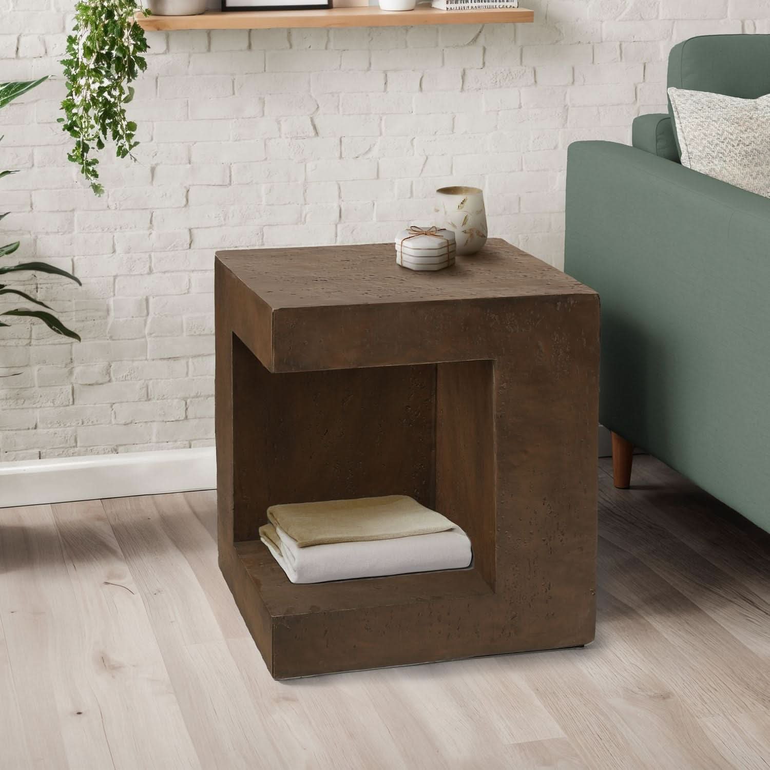 Contemporary Square Accent Table Indoor / Outdoor - Image 4
